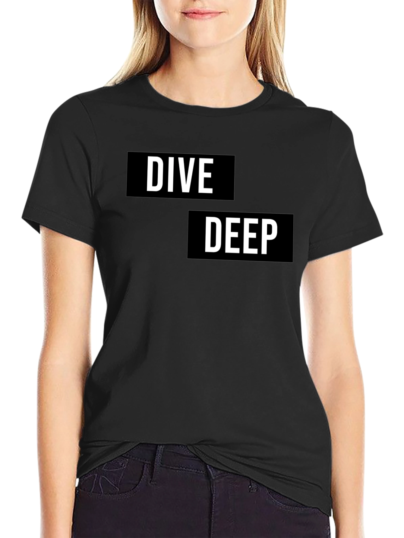 Dive Deep Graphic T-Shirt - Black Cotton Tee