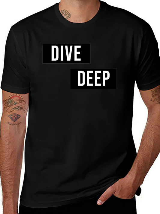 Dive Deep Graphic T-Shirt - Black Cotton Tee