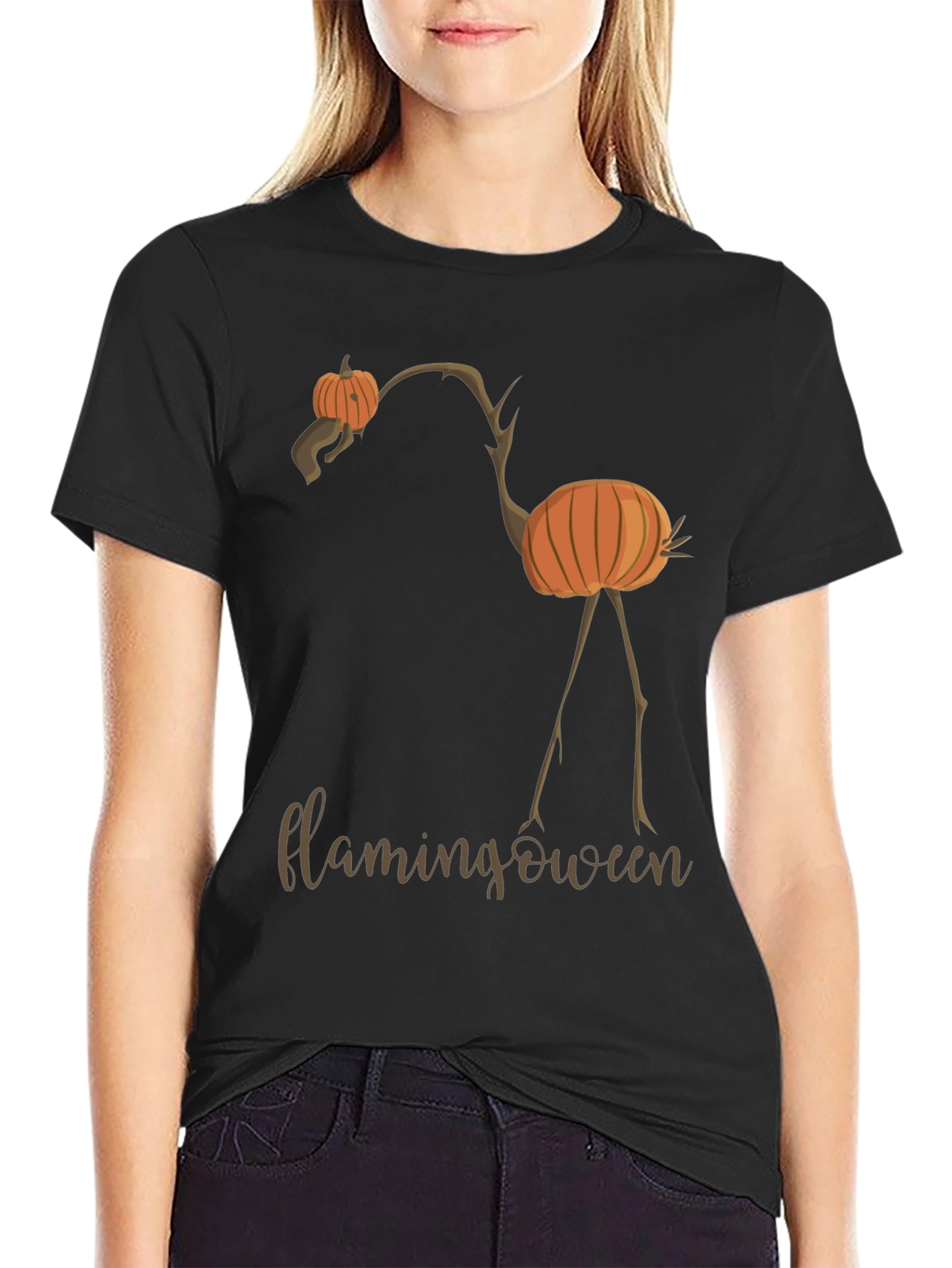 Flamingoween T-Shirt - Halloween Flamingo Pumpkin Tee