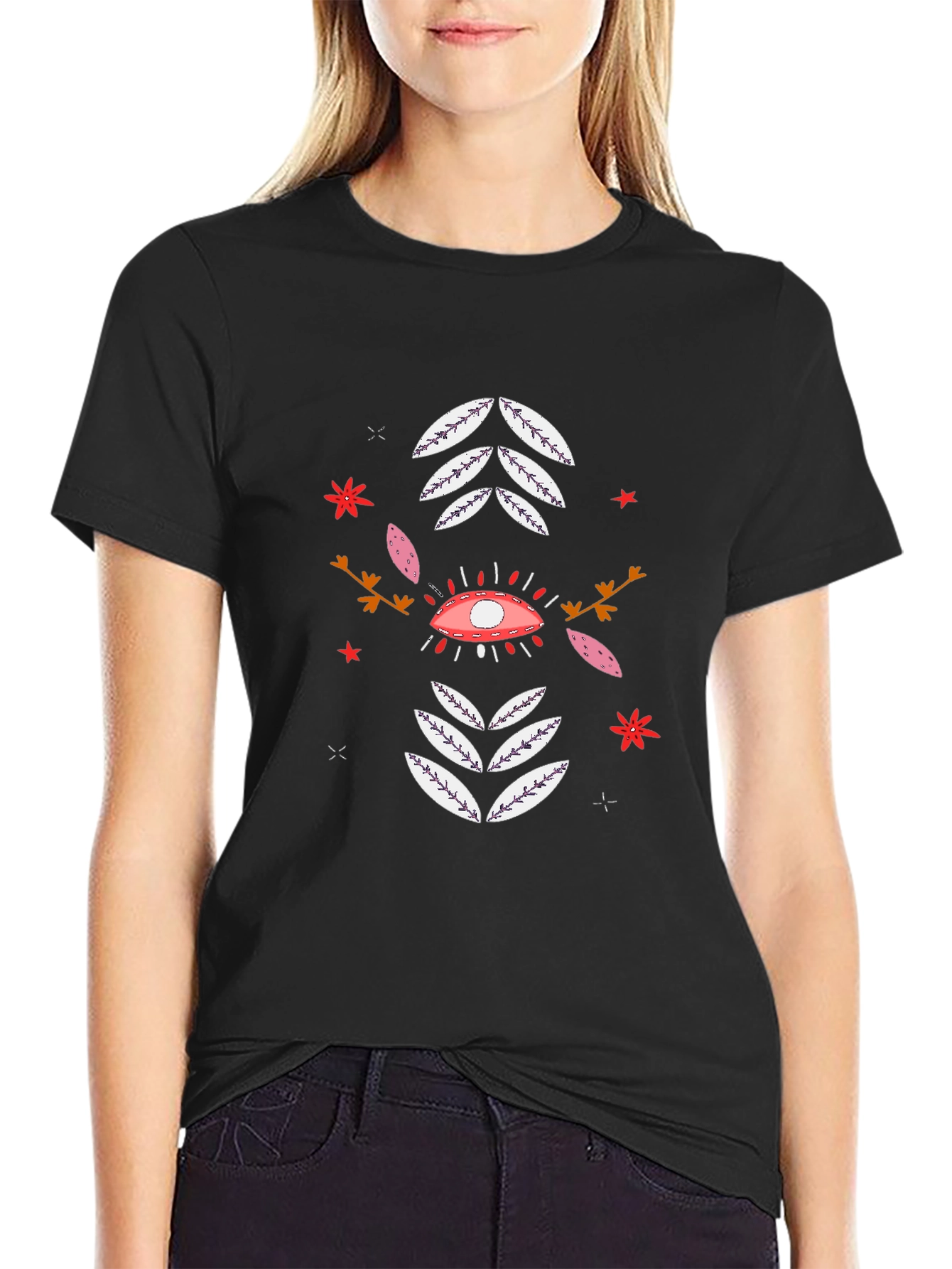 Eye Catching Graphic Print Black T-Shirt