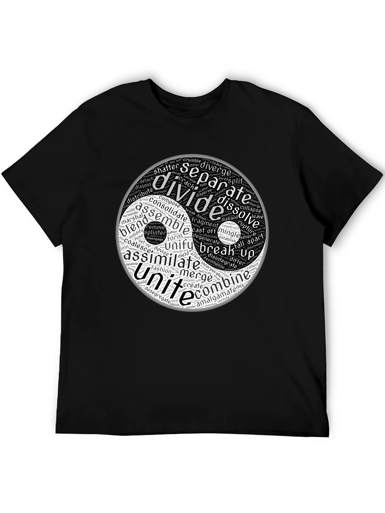 Yin Yang Word Art Graphic T-Shirt