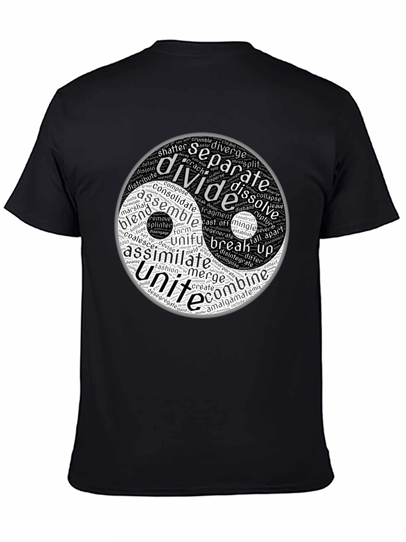 Yin Yang Word Art Graphic T-Shirt