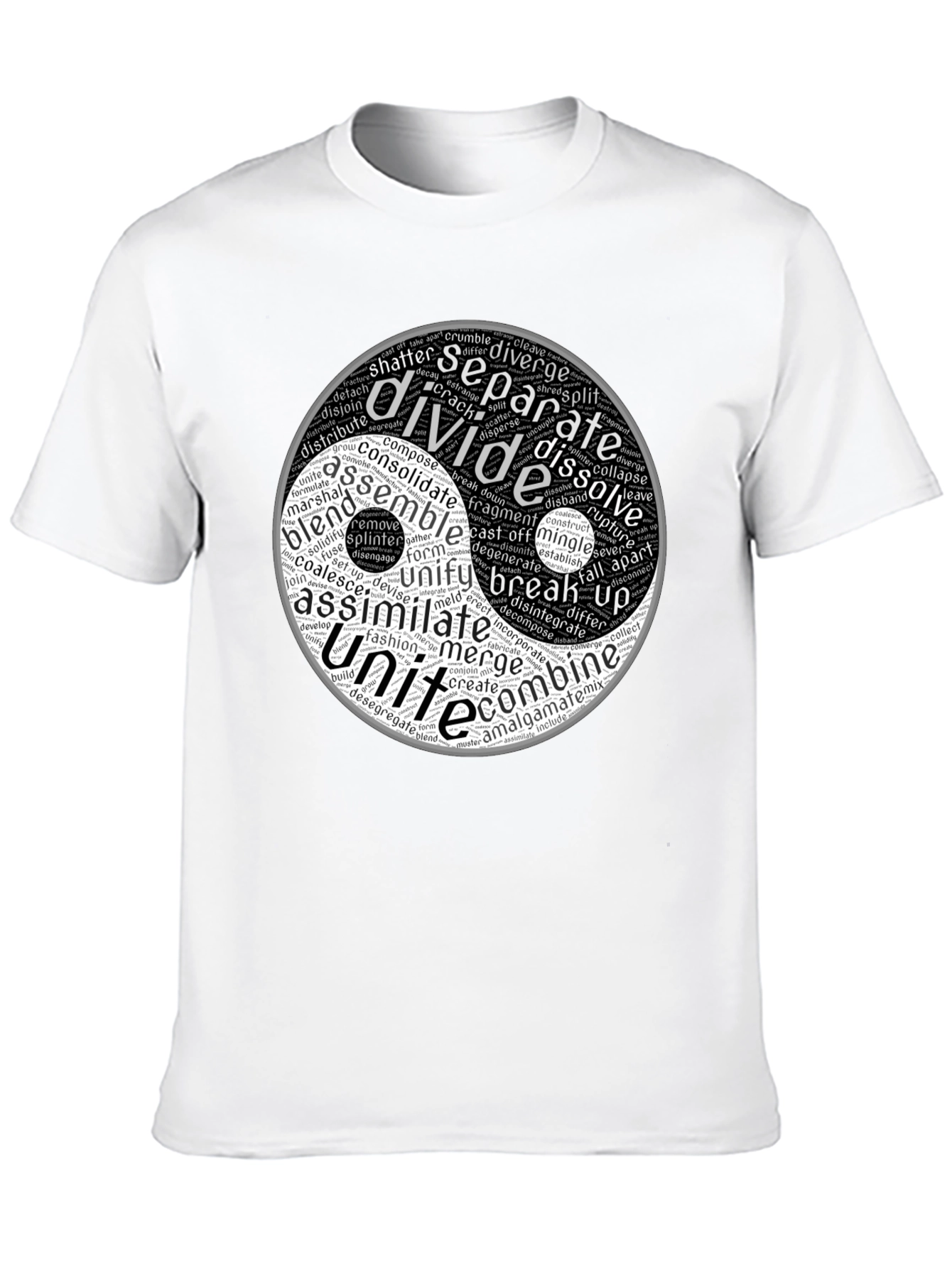 Yin Yang Word Art Graphic T-Shirt