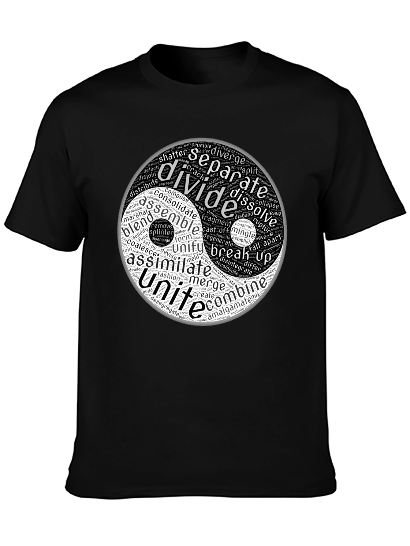 Yin Yang Word Art Graphic T-Shirt