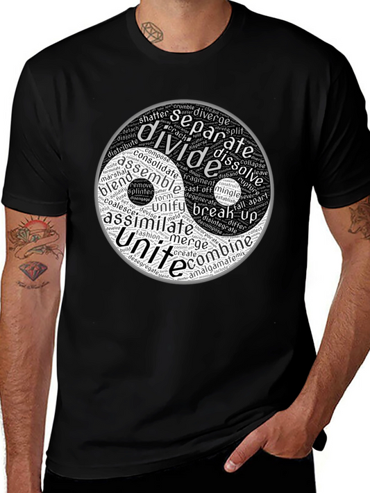 Yin Yang Word Art Graphic T-Shirt