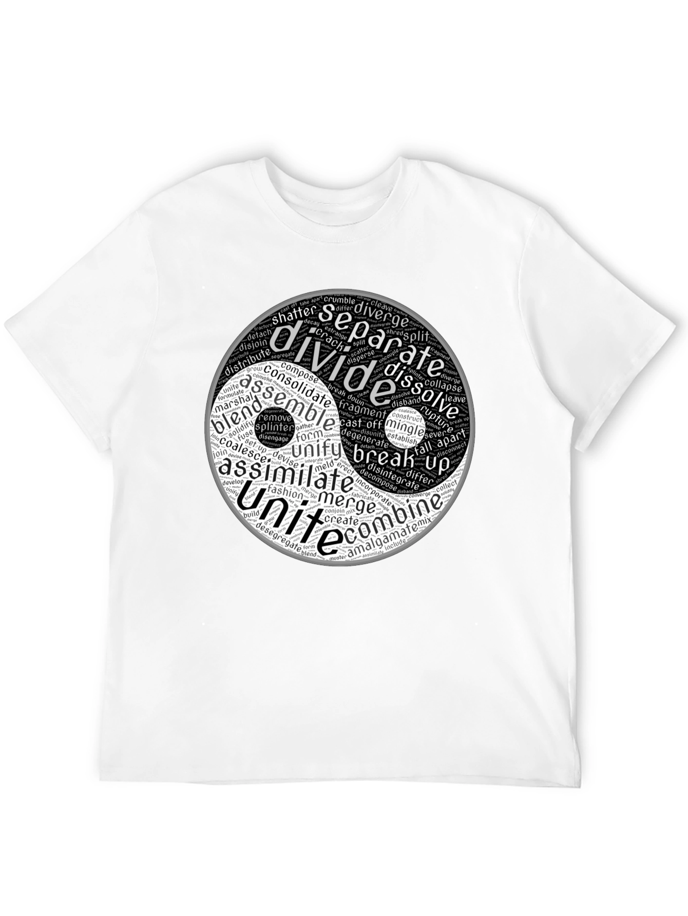 Yin Yang Word Art Graphic T-Shirt