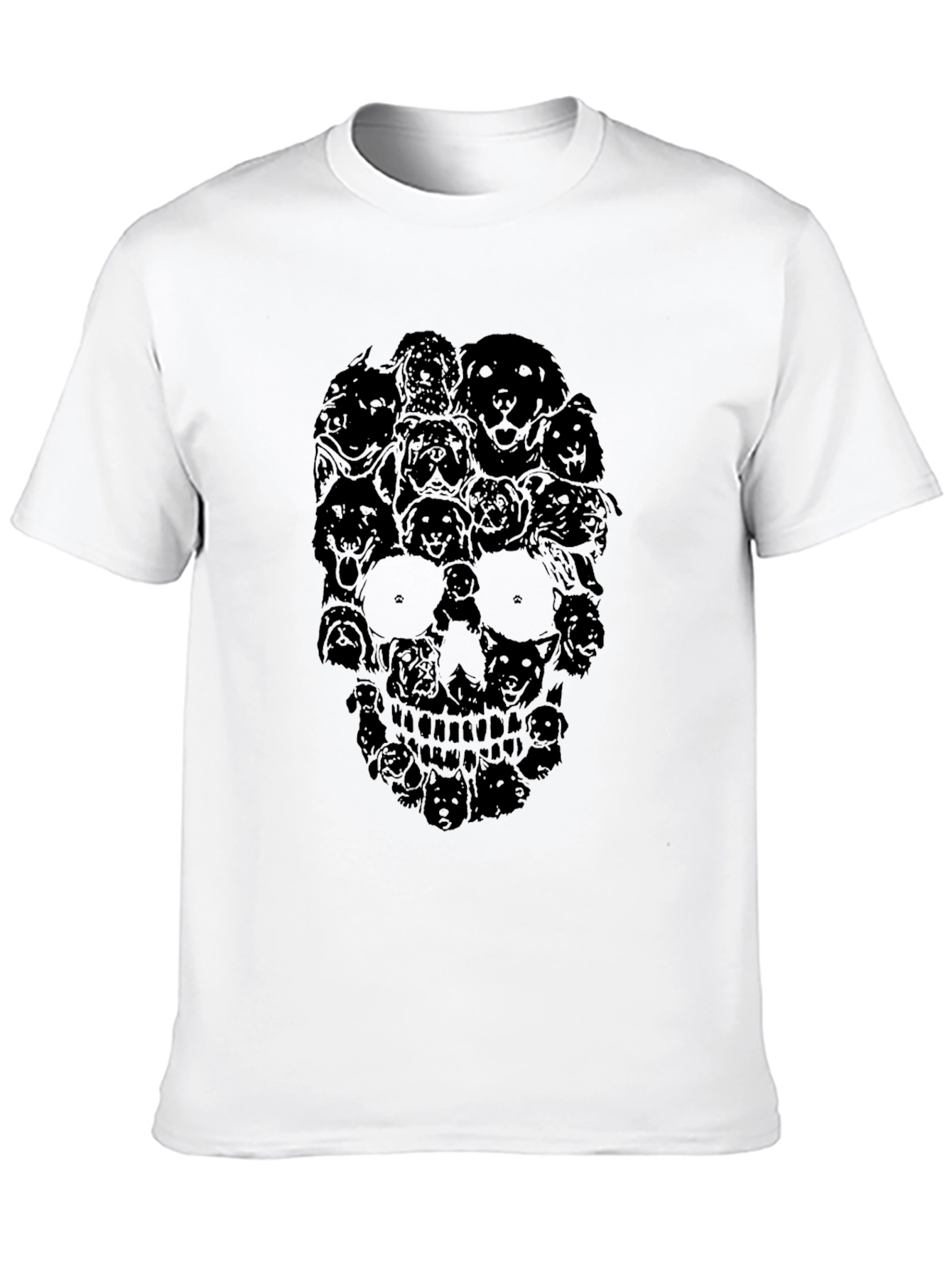 Skull Dog Graphic T-Shirt - Black