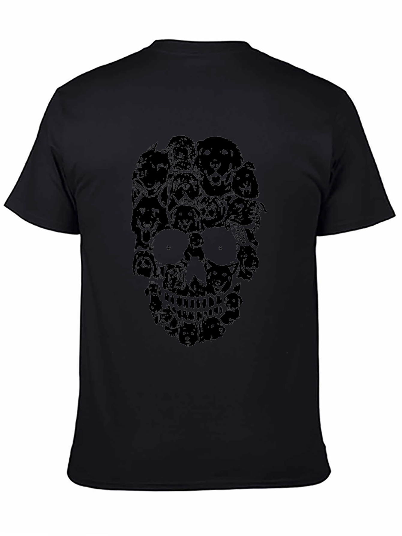 Skull Dog Graphic T-Shirt - Black