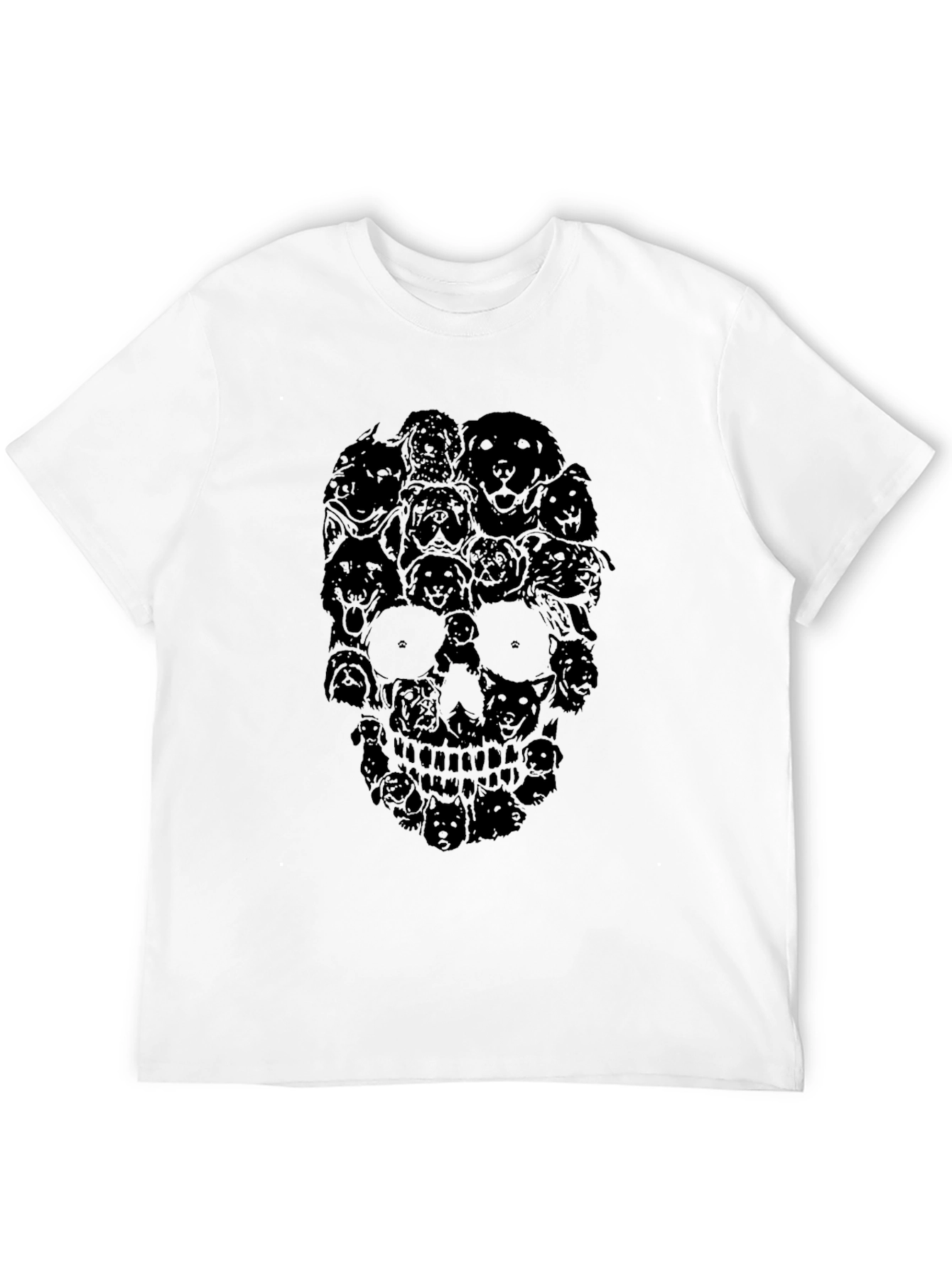 Skull Dog Graphic T-Shirt - Black