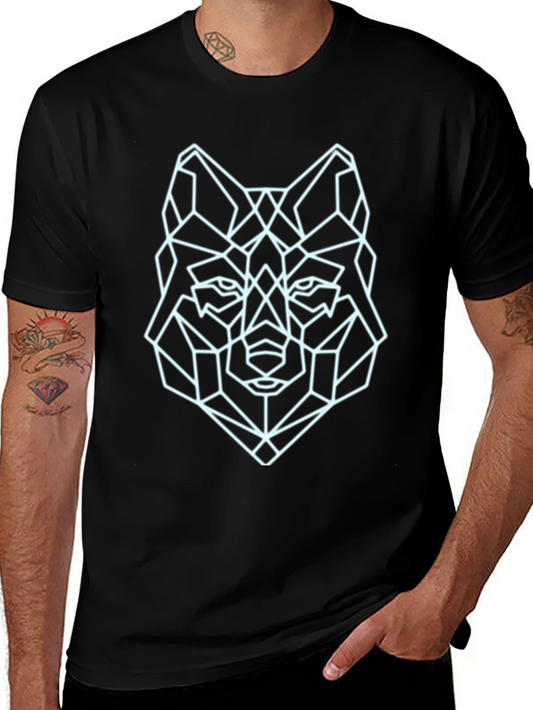 Geometric Wolf Tee - Modern Graphic Print