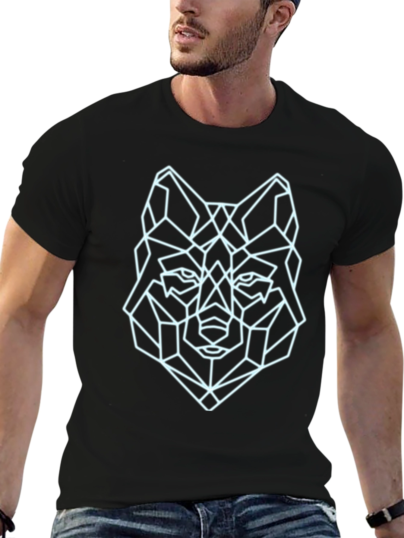 Geometric Wolf Tee - Modern Graphic Print