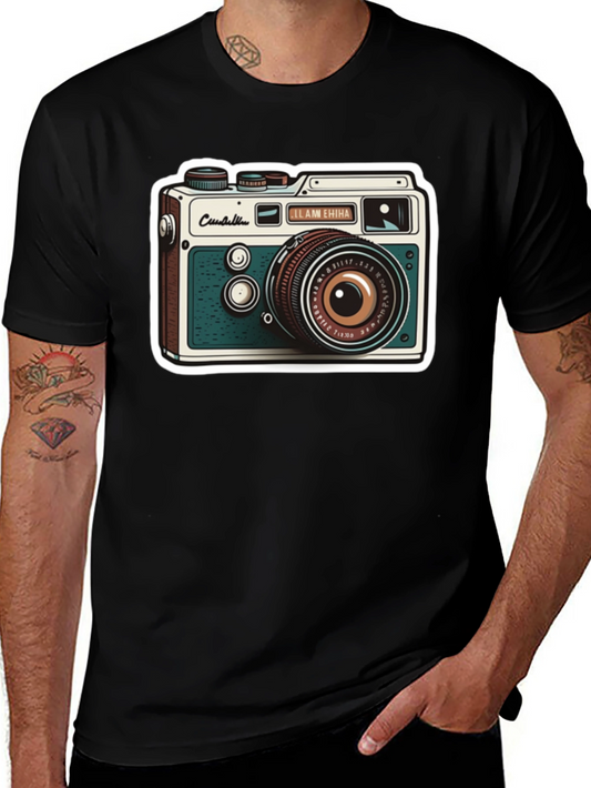 Retro Camera Graphic Tee - Vintage Style T-Shirt