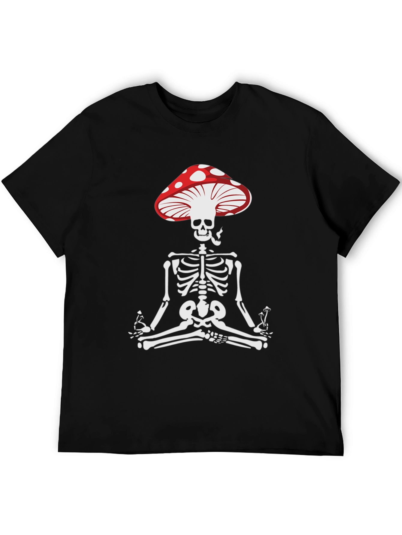 Mushroom Skull Tee - Meditating Skeleton T-Shirt