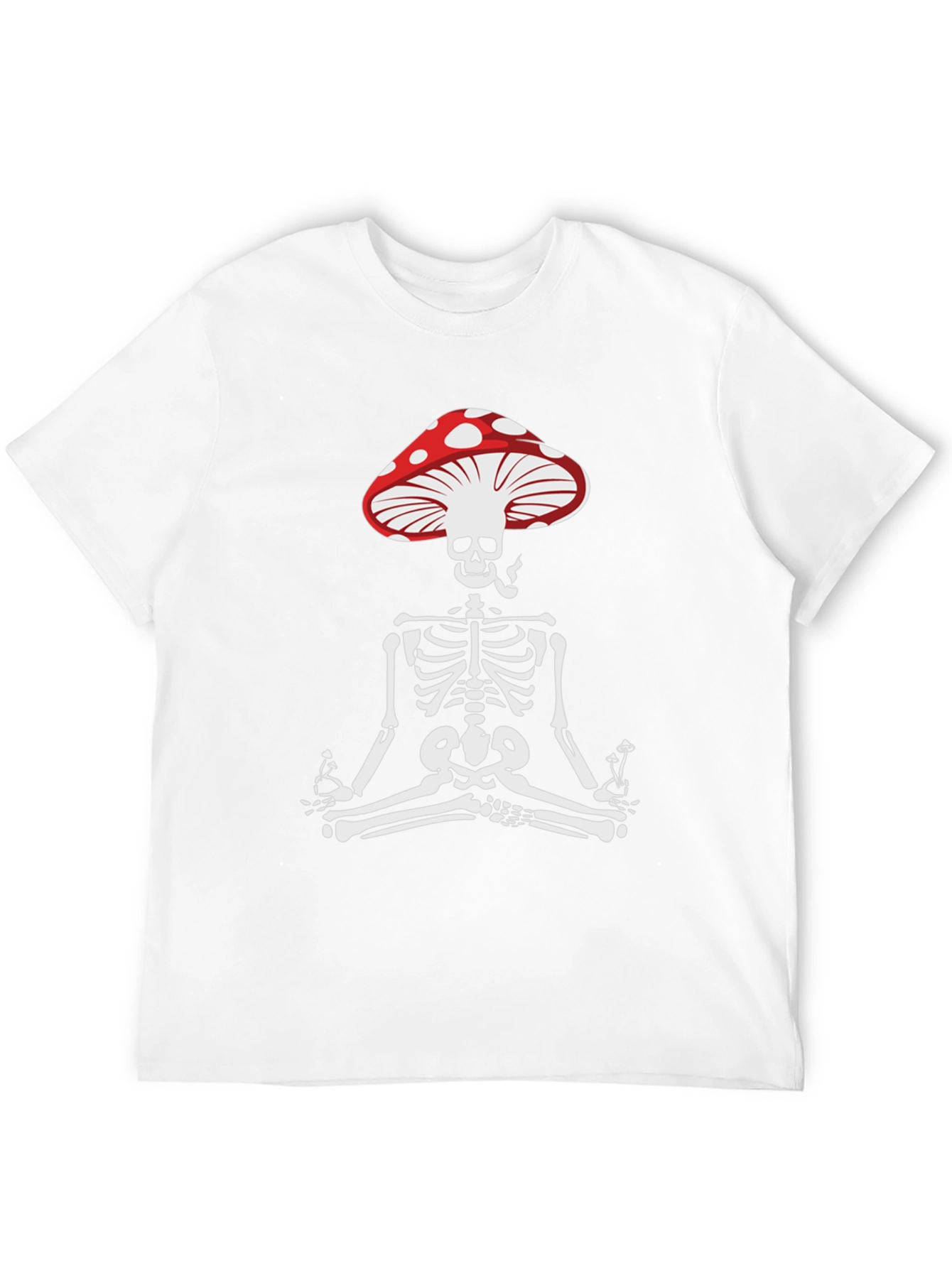 Mushroom Skull Tee - Meditating Skeleton T-Shirt