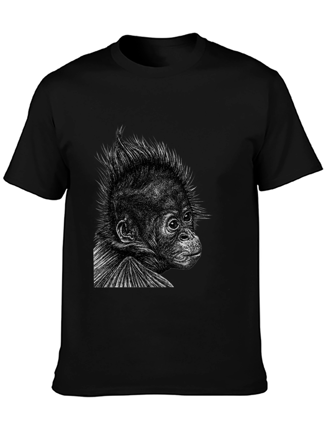 Orangutan Graphic Tee - Cool Black T-Shirt