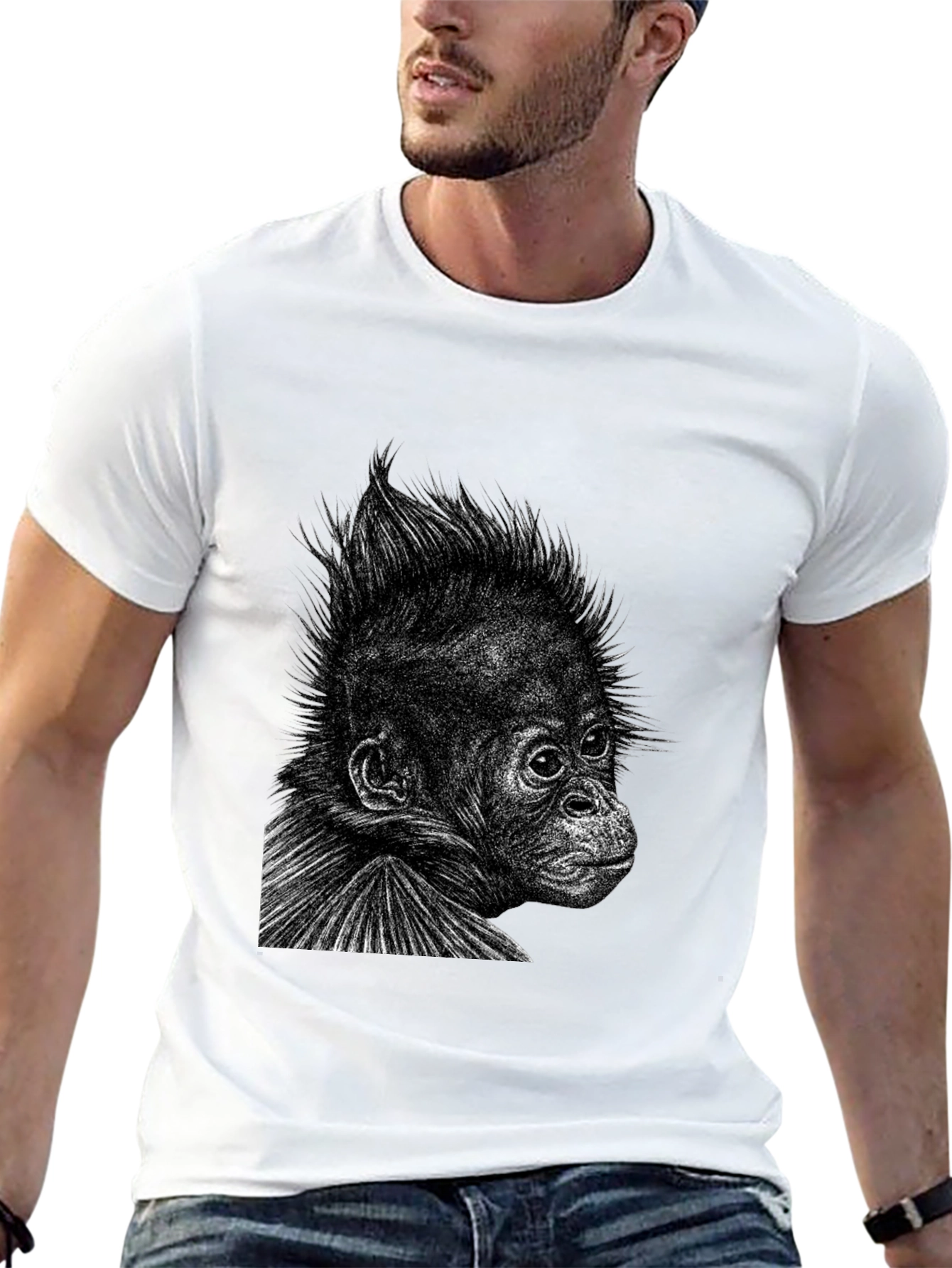 Orangutan Graphic Tee - Cool Black T-Shirt