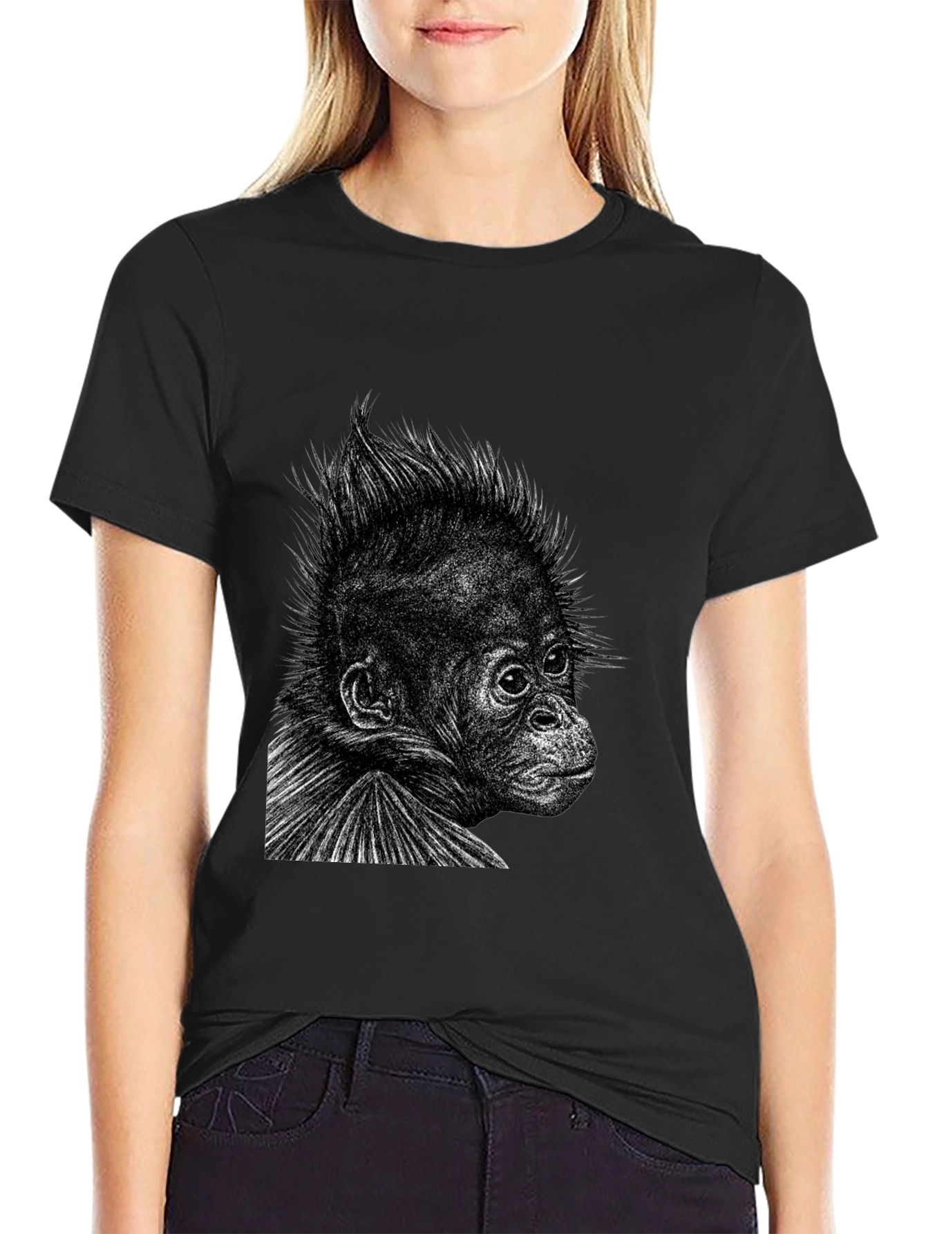 Orangutan Graphic Tee - Cool Black T-Shirt