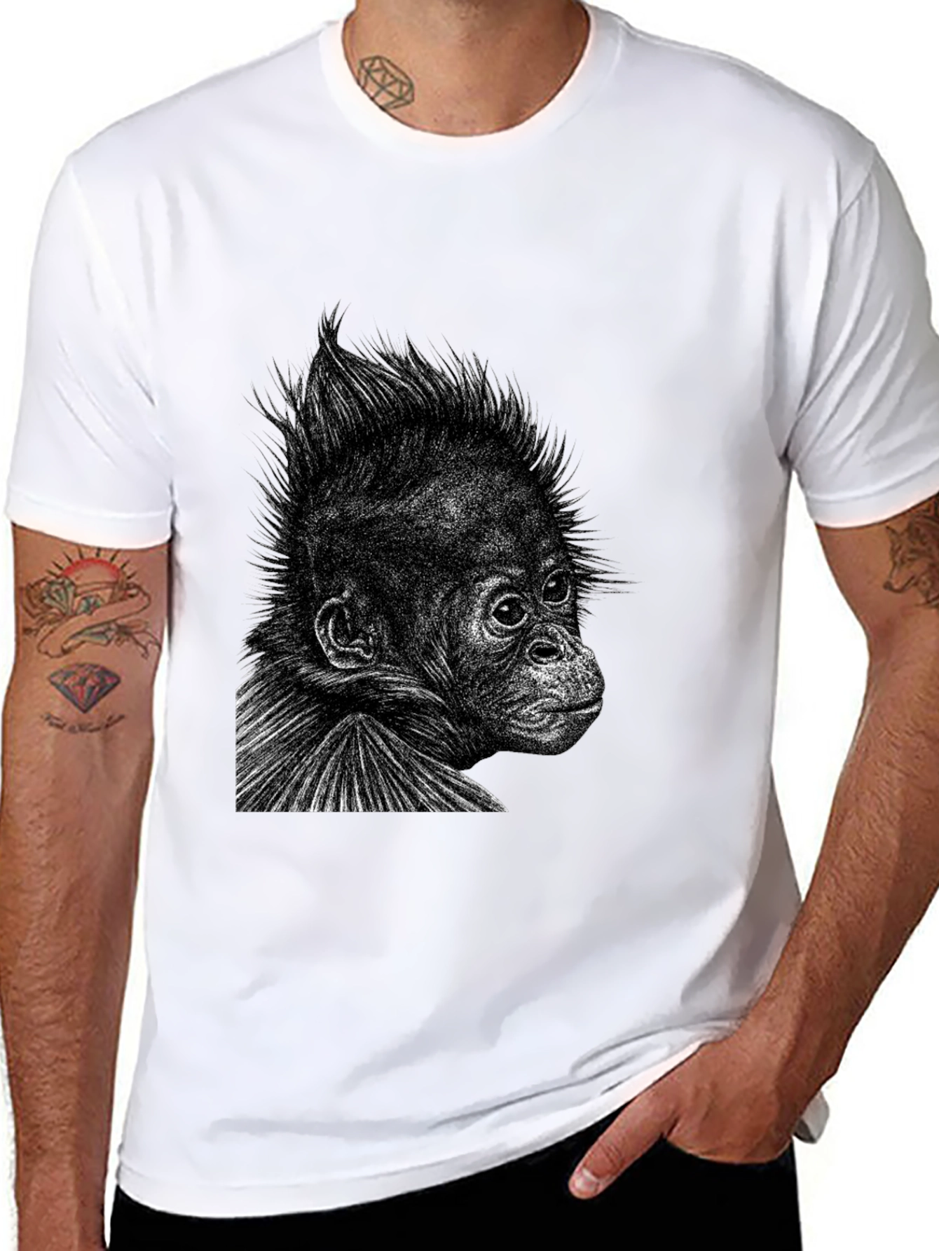 Orangutan Graphic Tee - Cool Black T-Shirt