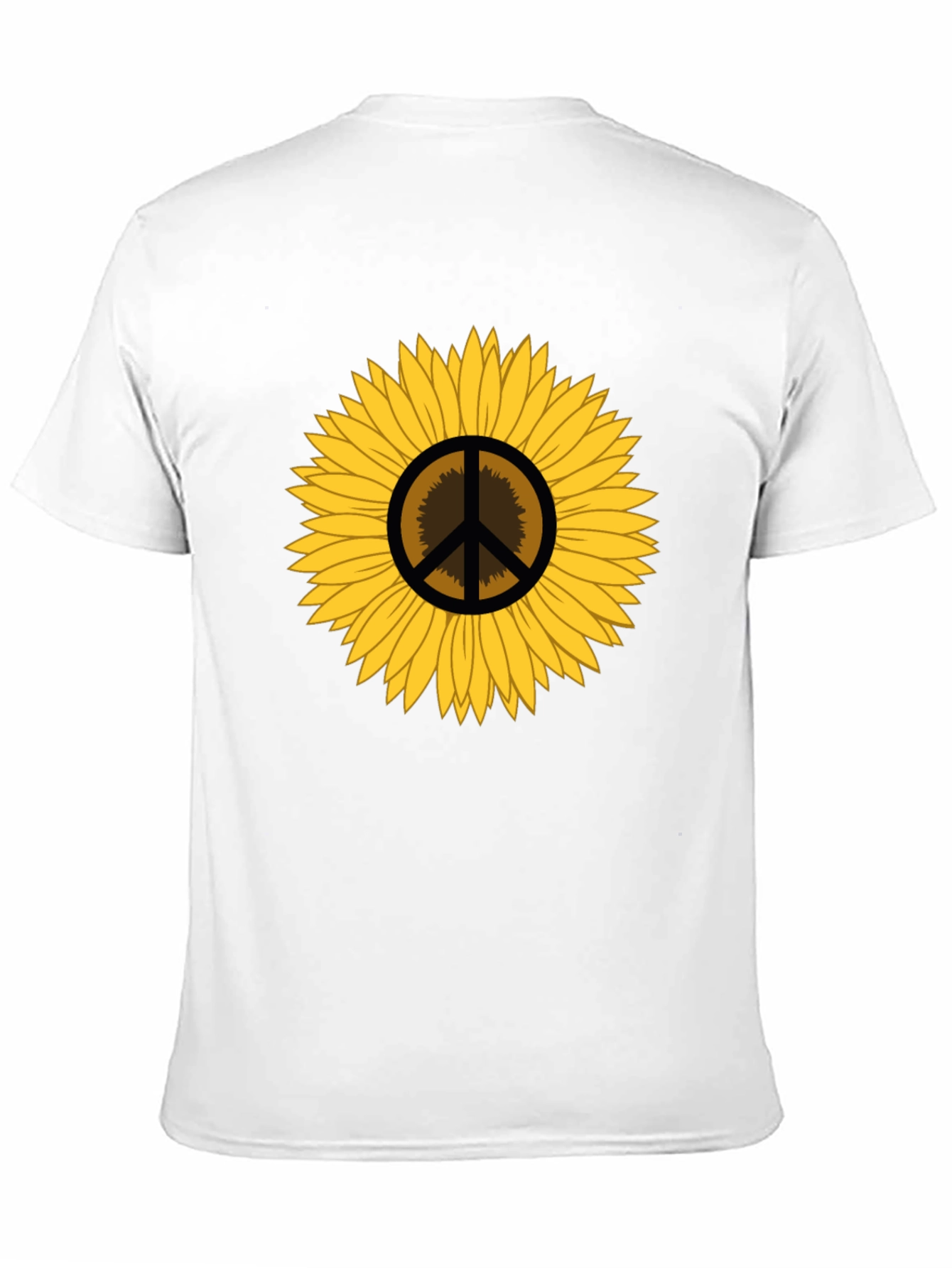 Sunflower Peace Sign Graphic T-Shirt - Black