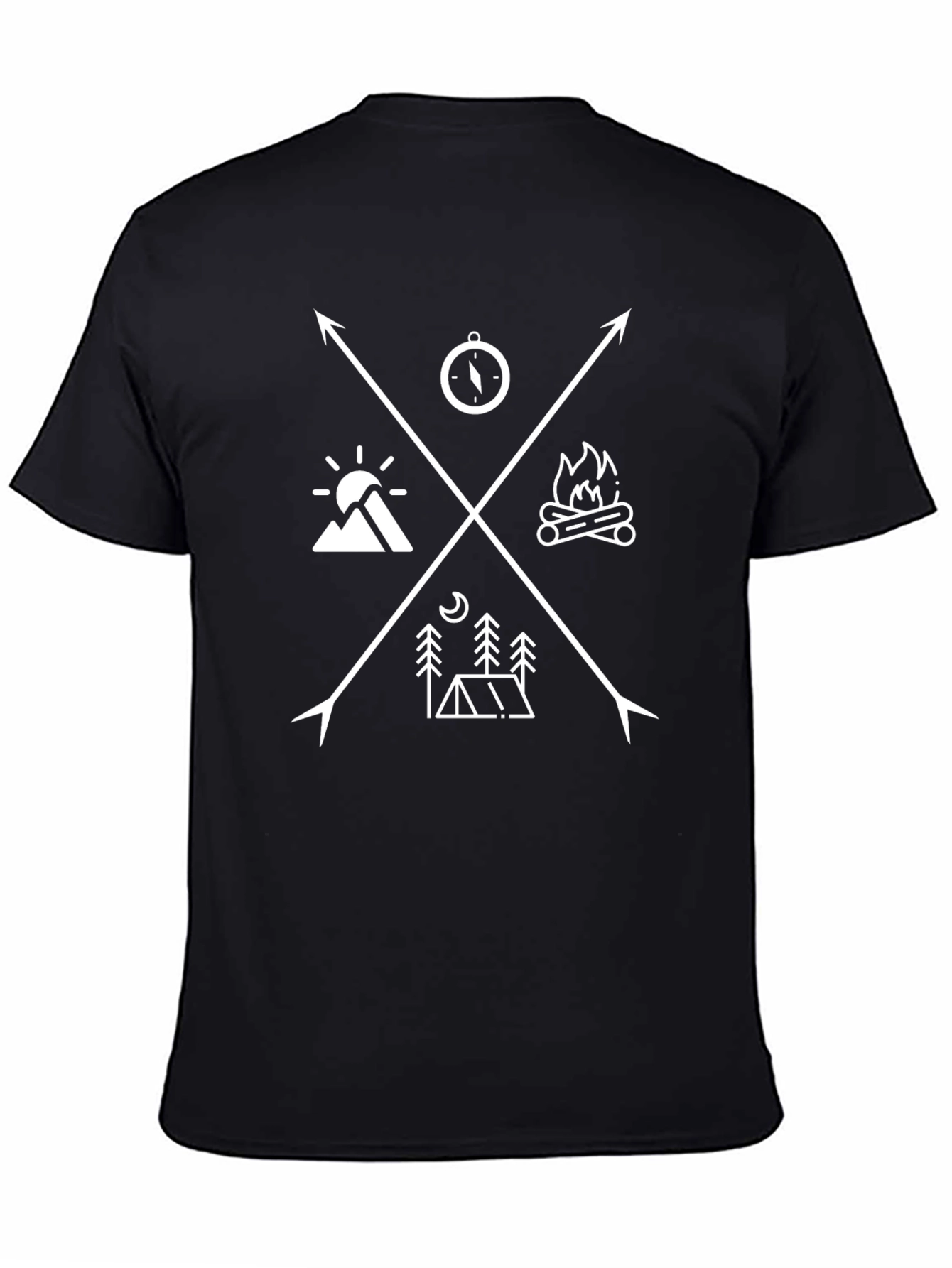 Adventure Compass Arrows Graphic Tee - Black