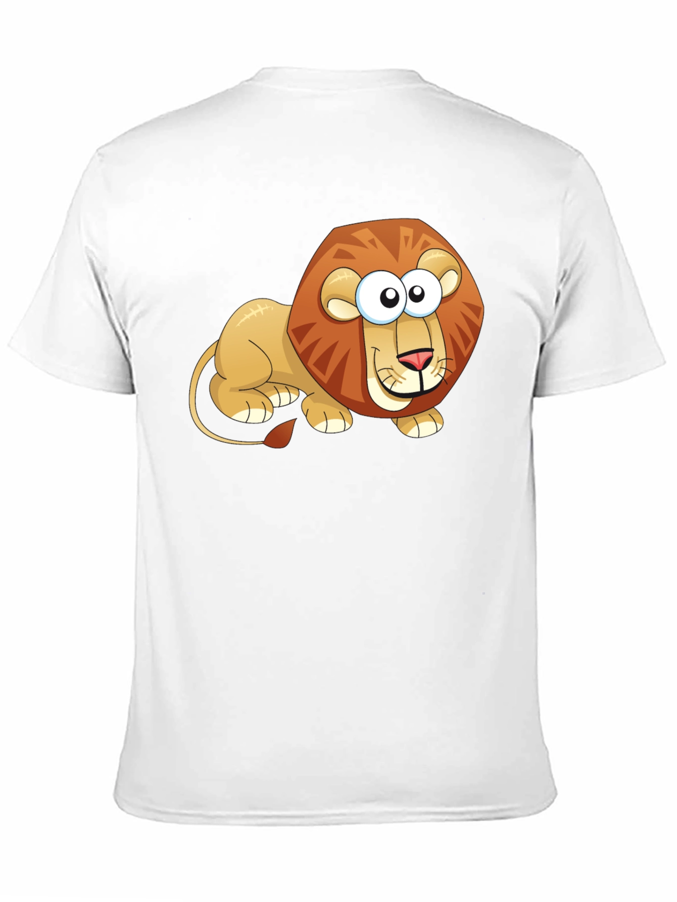 Cartoon Lion Graphic T-Shirt - Casual Black Tee