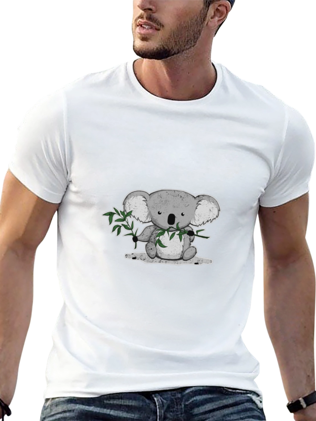 Koala Bear Graphic T-Shirt - Black Cotton Tee