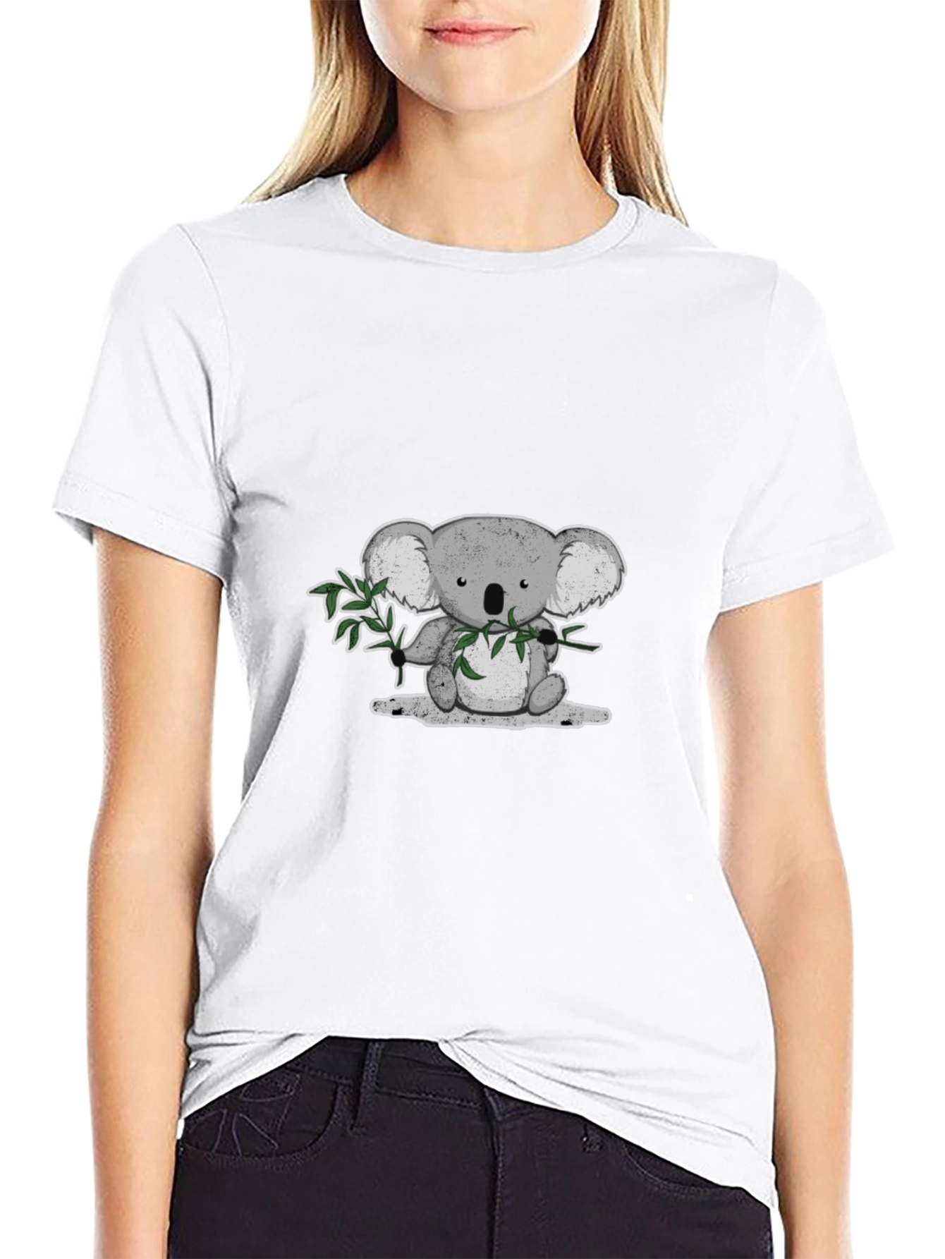 Koala Bear Graphic T-Shirt - Black Cotton Tee