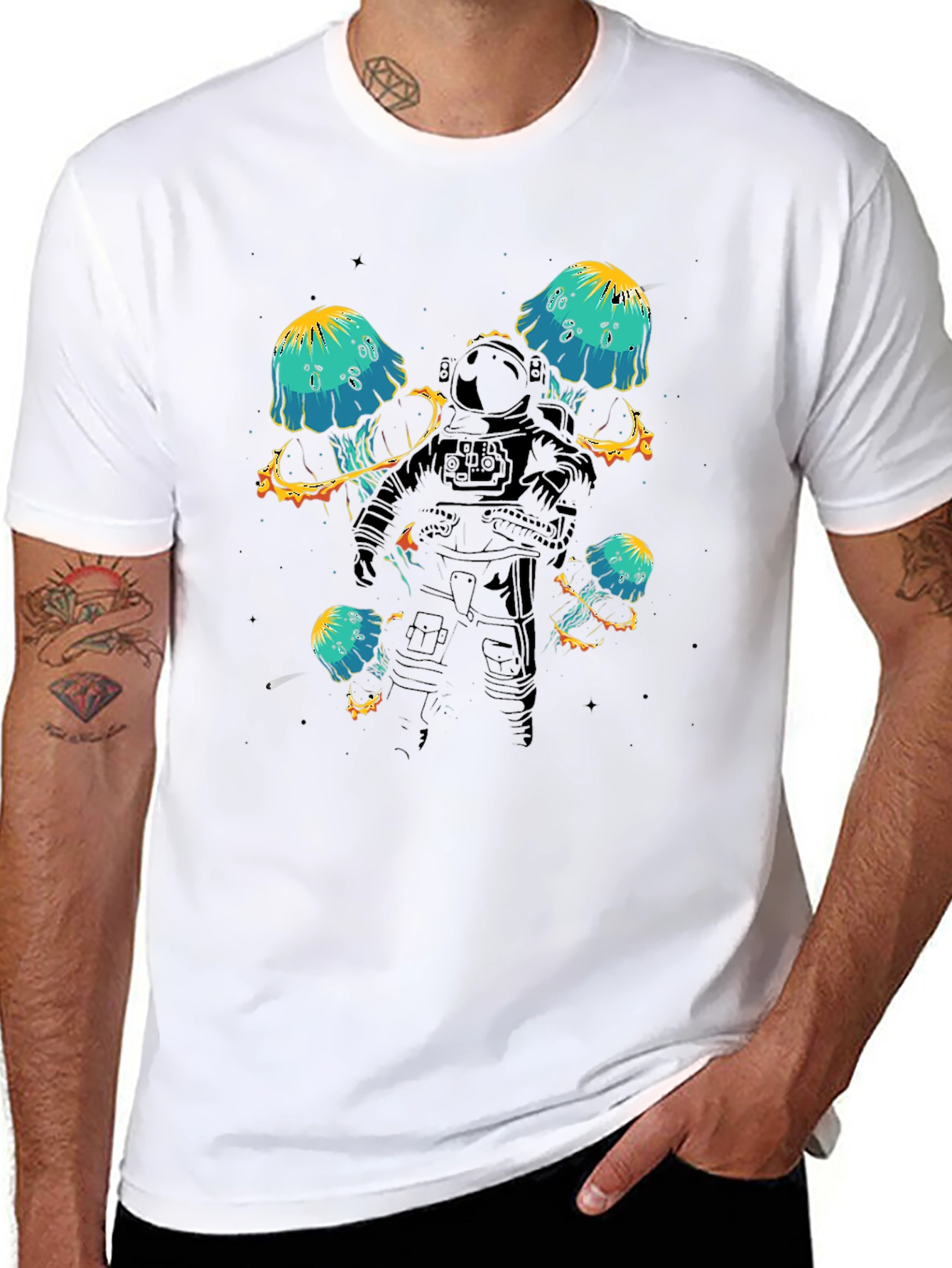 Astronaut Jellyfish T-Shirt - Space Adventure Tee