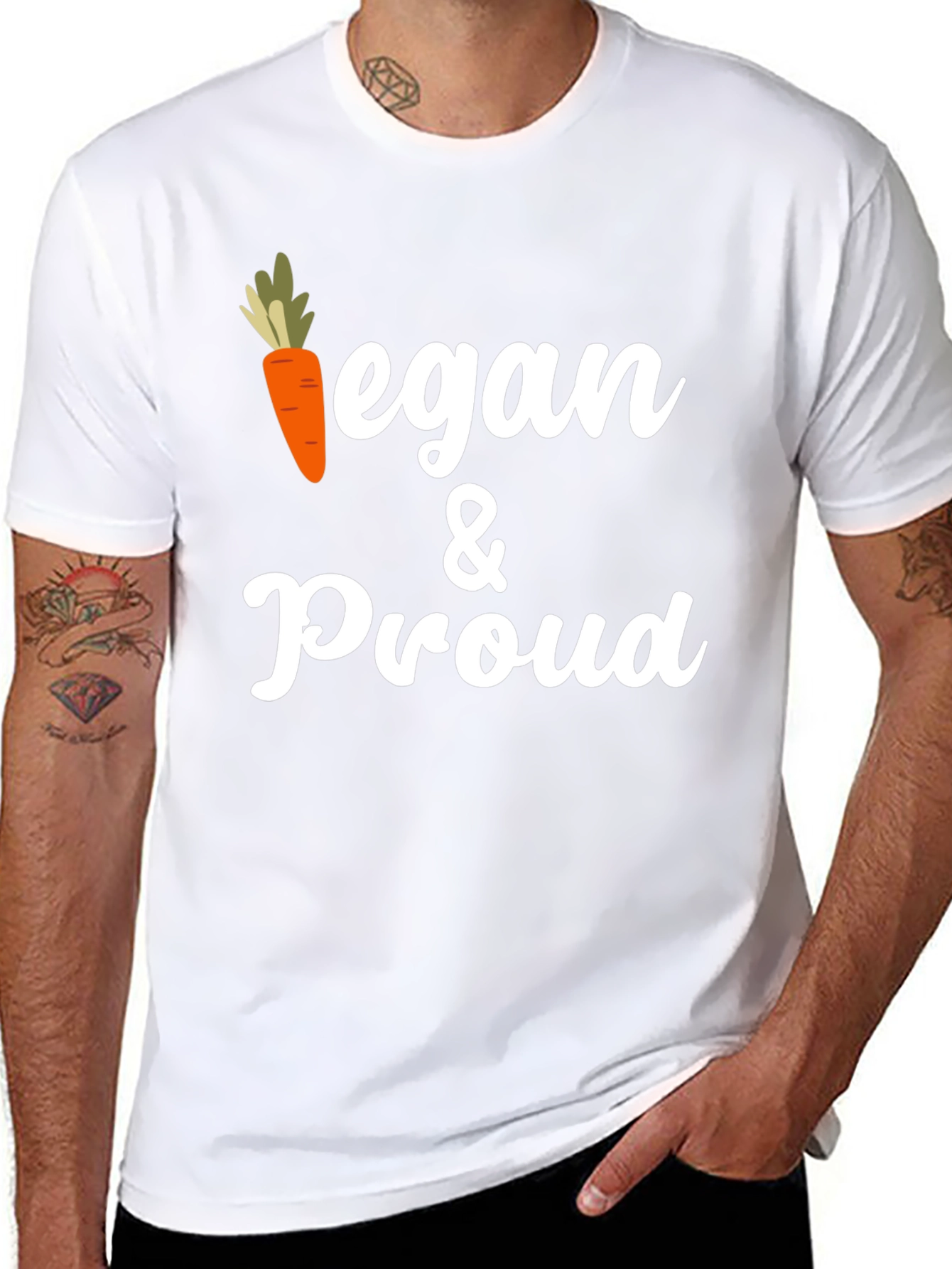 Vegan & Proud Graphic Tee - Carrot Design