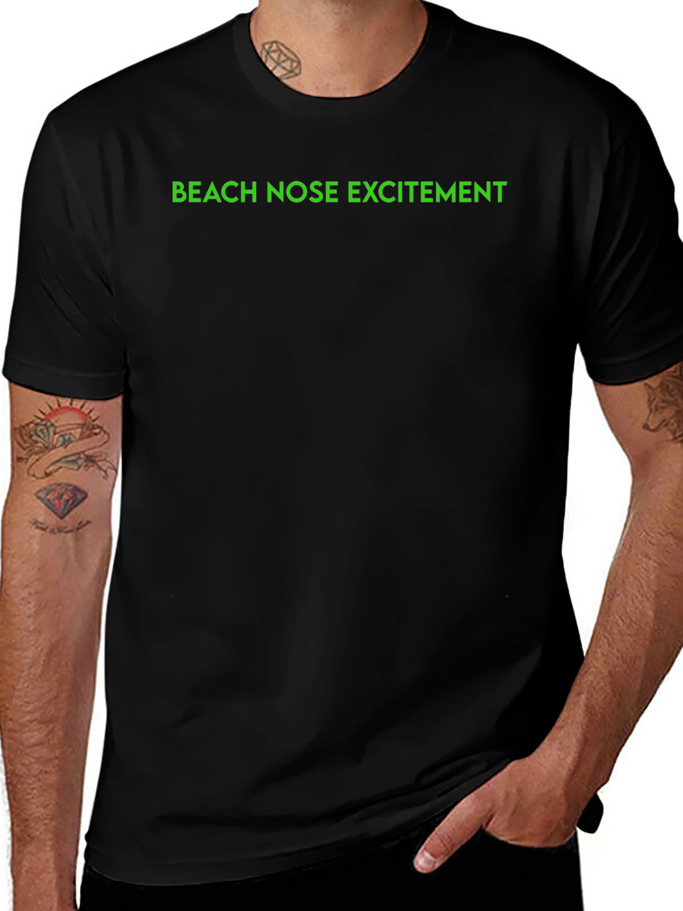 Beach Nose Excitement Graphic Tee - Black T-Shirt