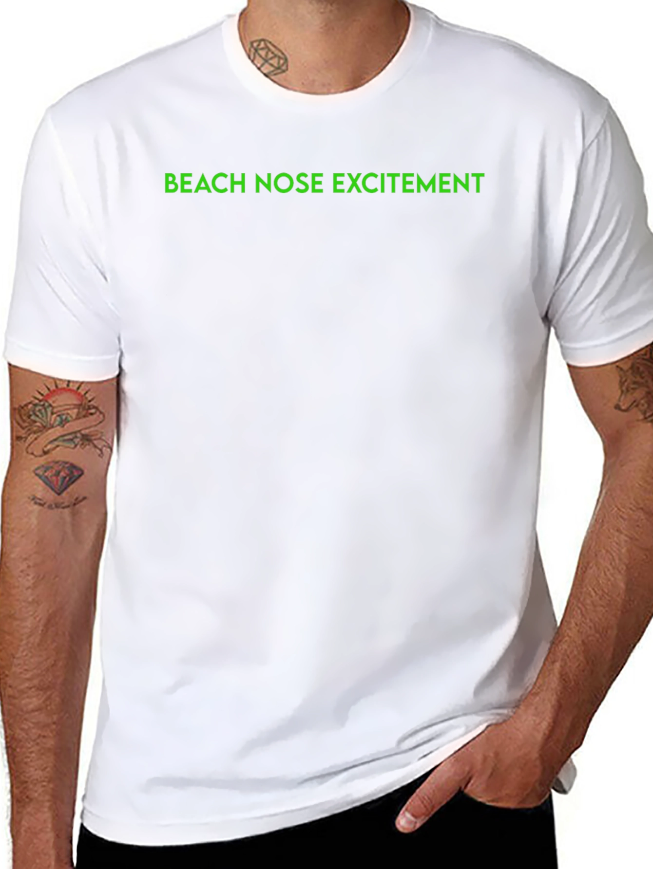 Beach Nose Excitement Graphic Tee - Black T-Shirt