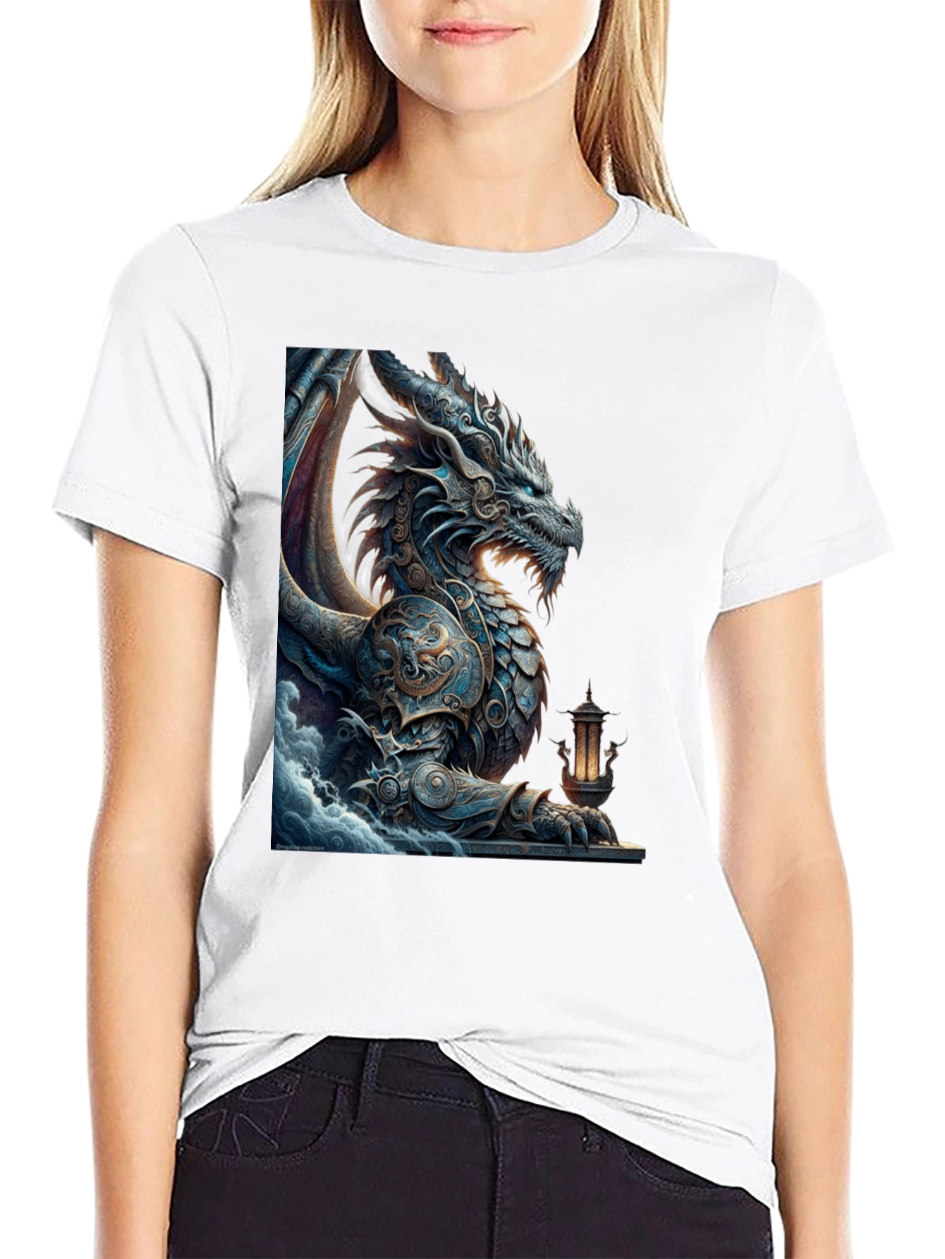 Dragon Graphic Tee - Mythical Creature Black T-Shirt