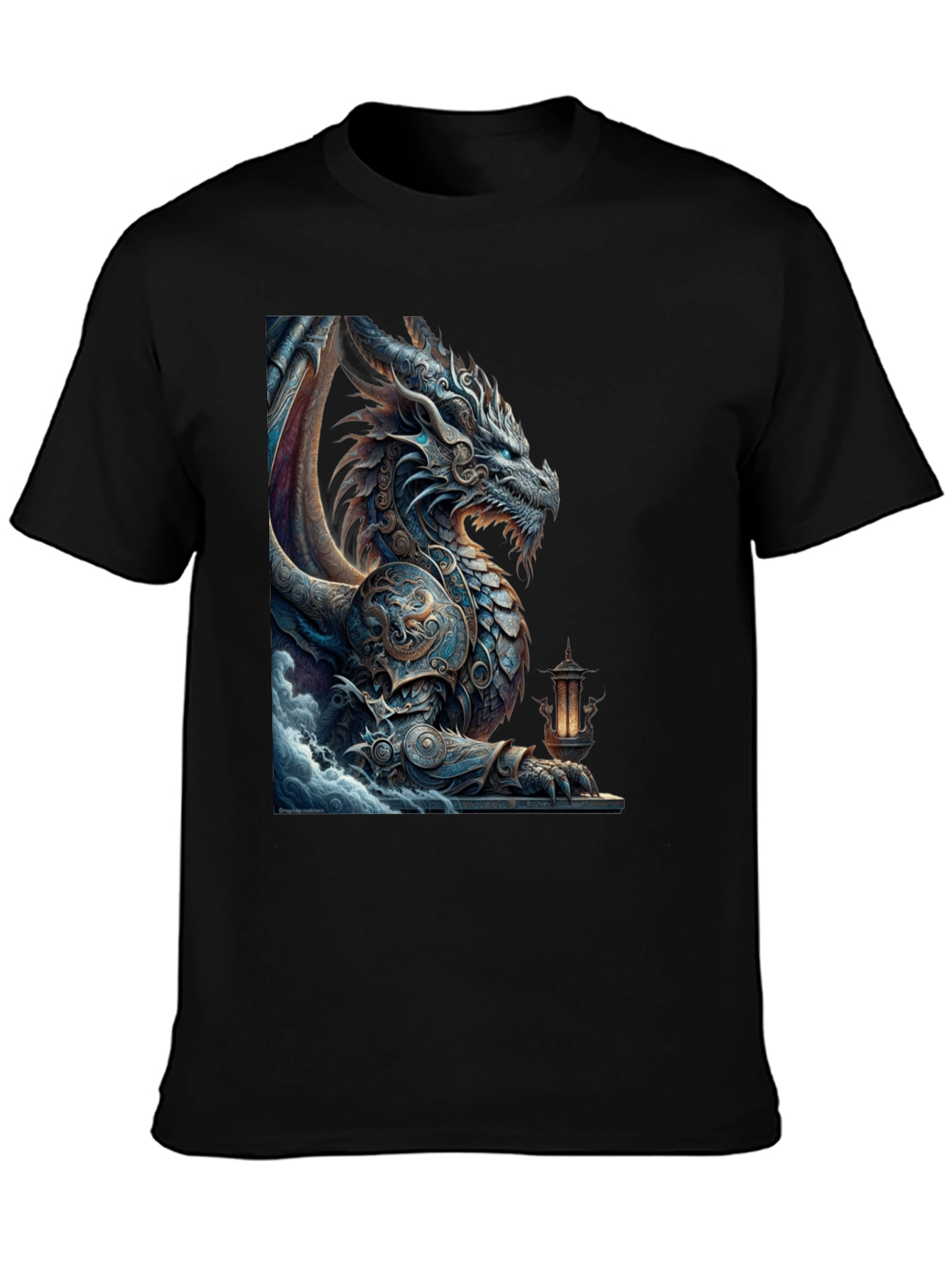 Dragon Graphic Tee - Mythical Creature Black T-Shirt