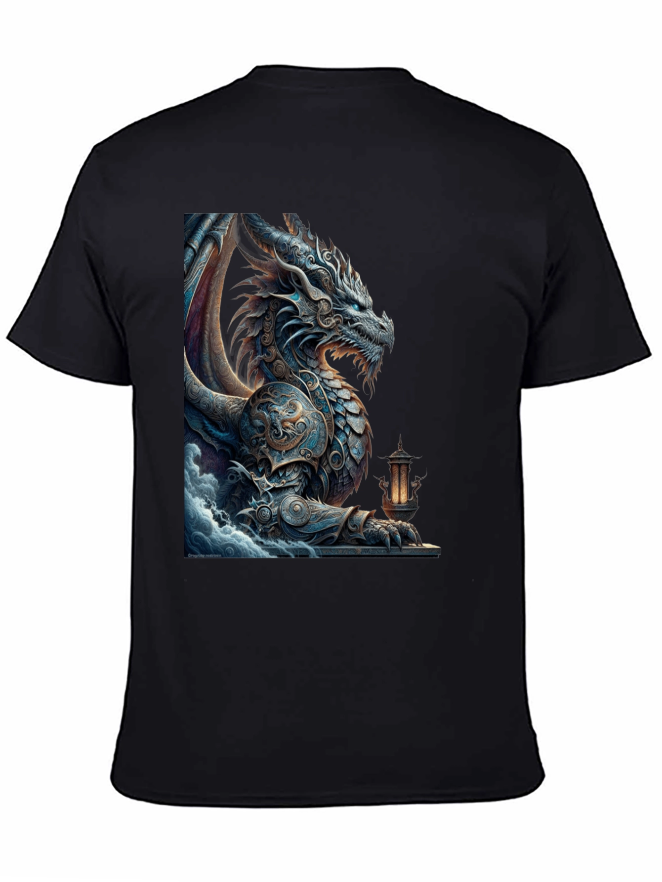 Dragon Graphic Tee - Mythical Creature Black T-Shirt
