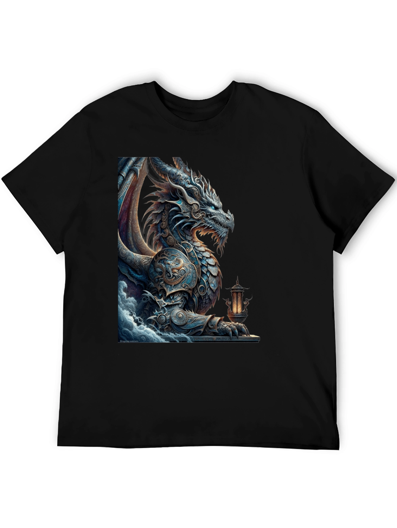 Dragon Graphic Tee - Mythical Creature Black T-Shirt