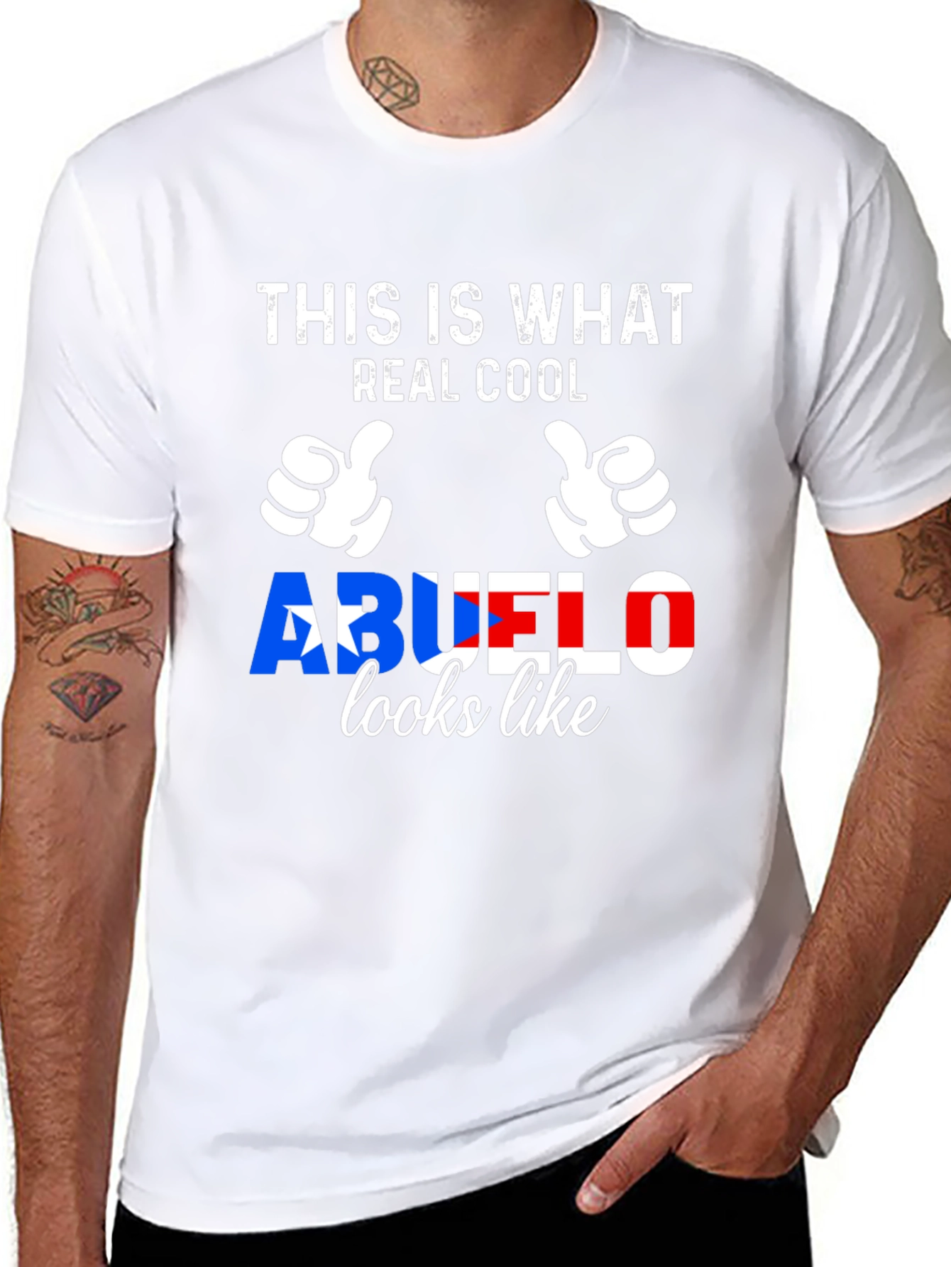 Real Cool Abuelo Puerto Rico Flag T-Shirt