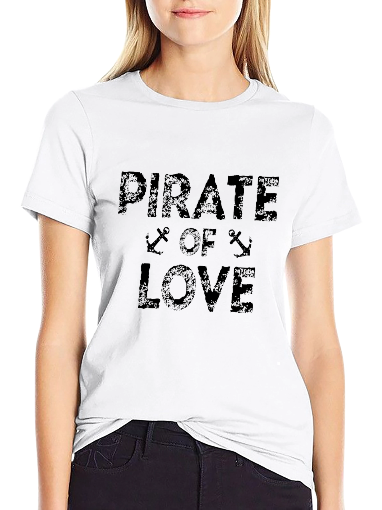 Pirate of Love Black Graphic T-Shirt