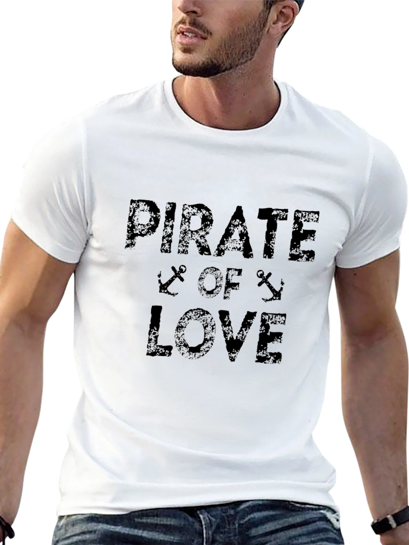 Pirate of Love Black Graphic T-Shirt