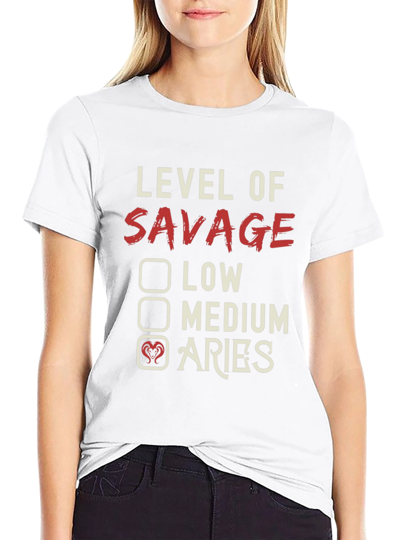 Level of Savage Aries Zodiac T-Shirt