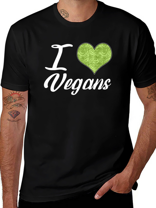I Heart Vegans Graphic Tee - Soft Cotton T-Shirt