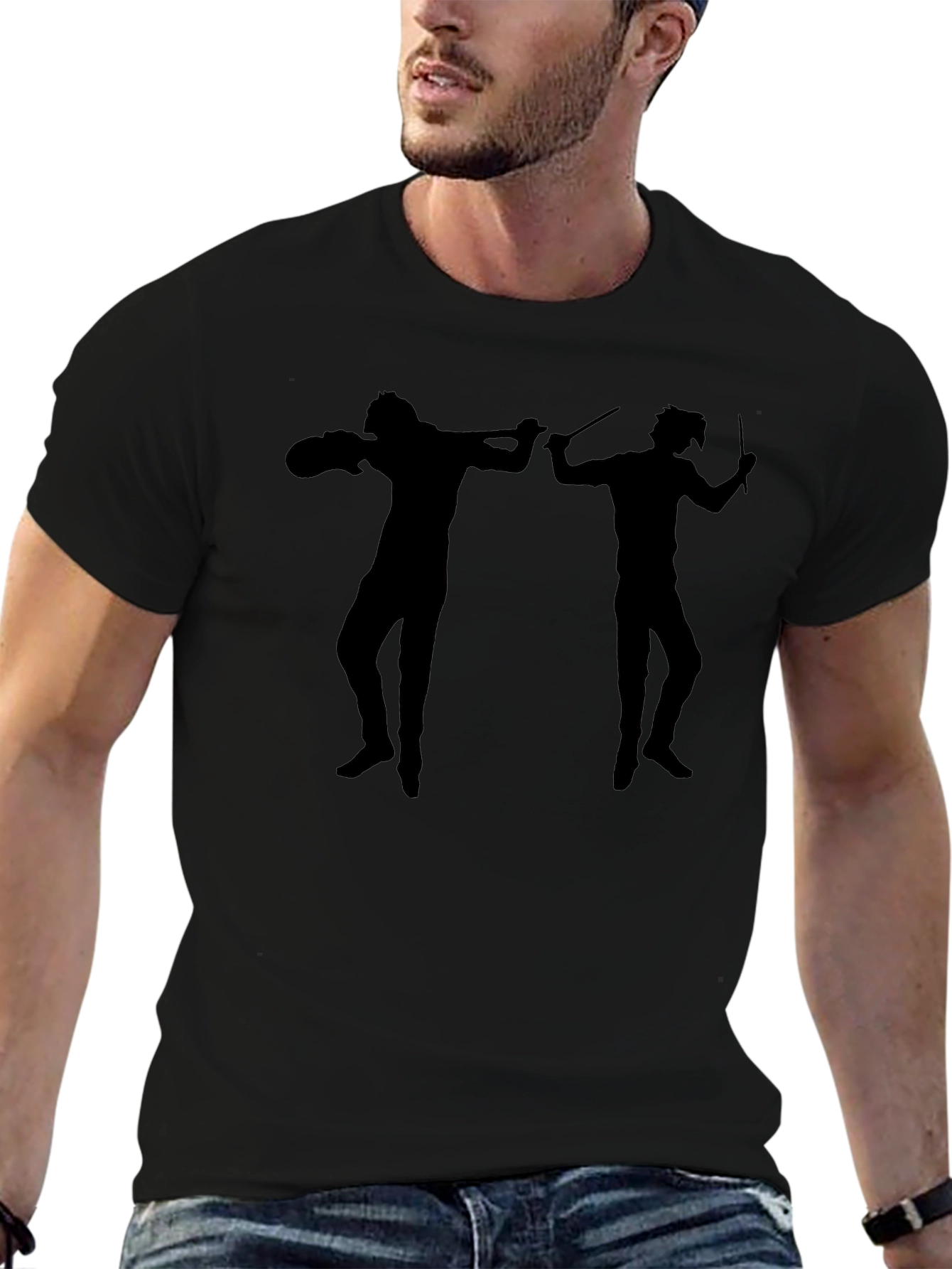 Silhouette Duel T-Shirt - Black Cotton Tee