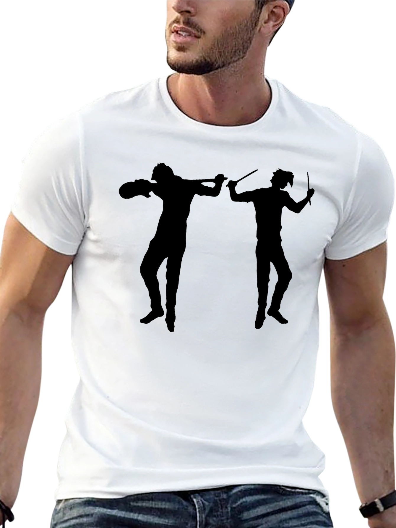 Silhouette Duel T-Shirt - Black Cotton Tee