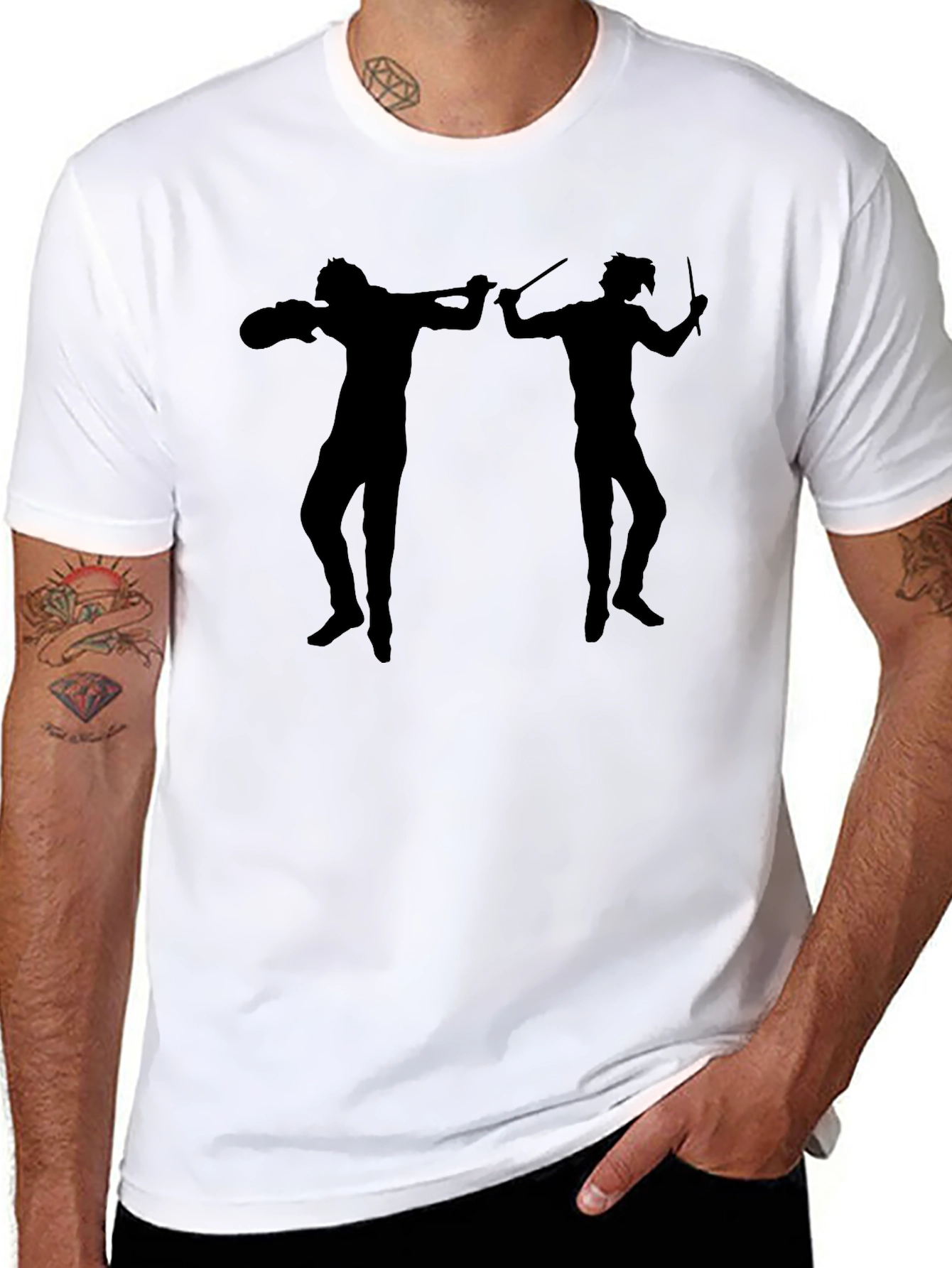 Silhouette Duel T-Shirt - Black Cotton Tee