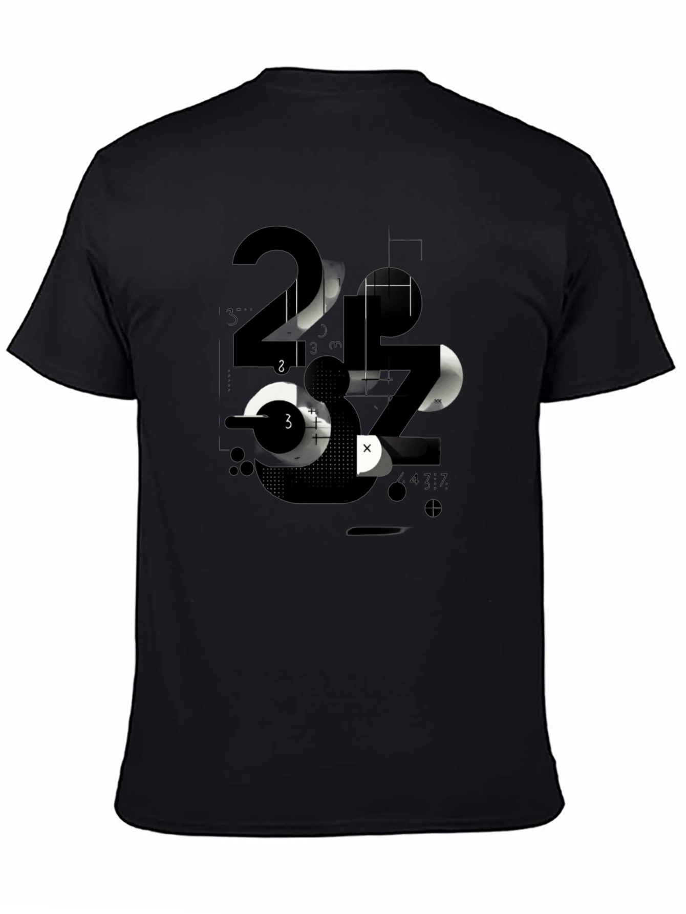 Abstract Graphic Print Mens Black T-Shirt