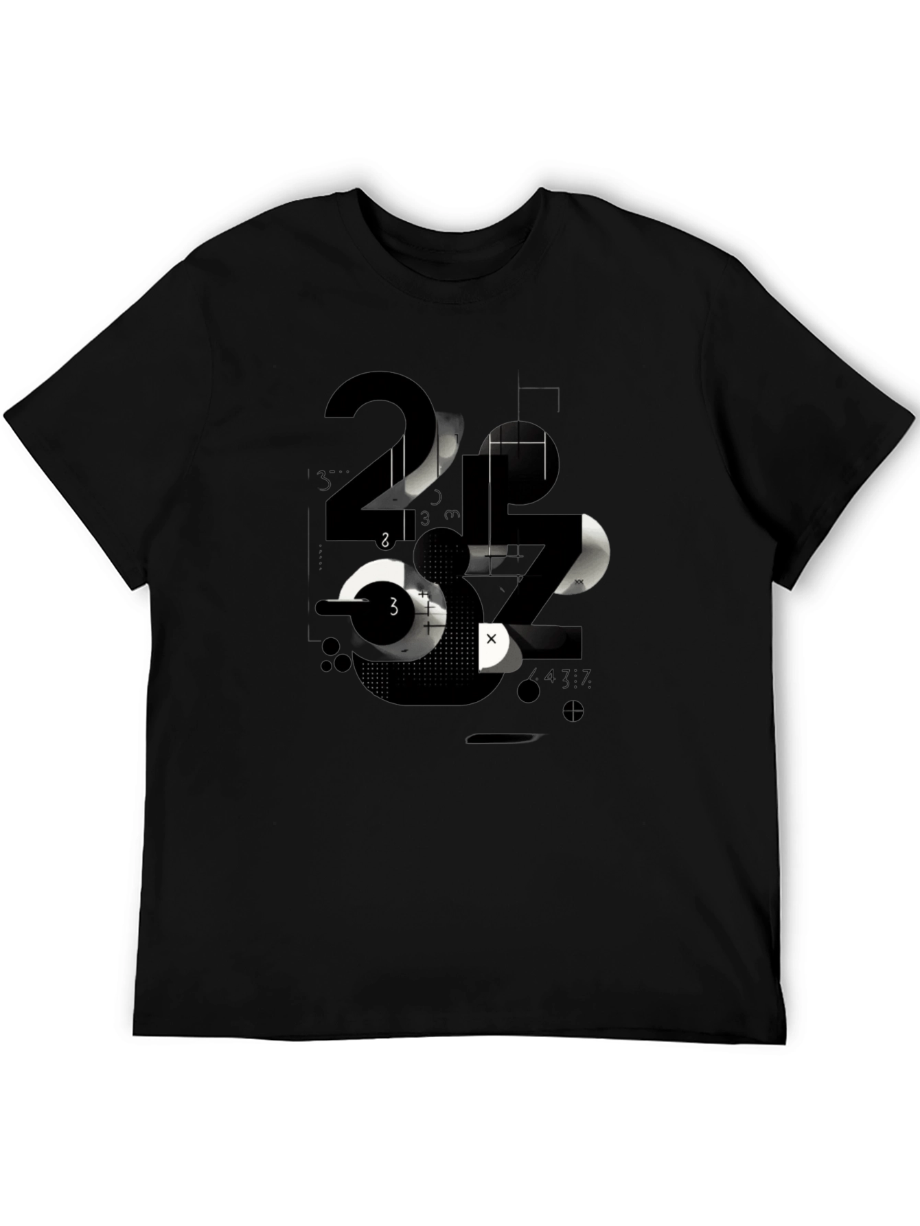 Abstract Graphic Print Mens Black T-Shirt