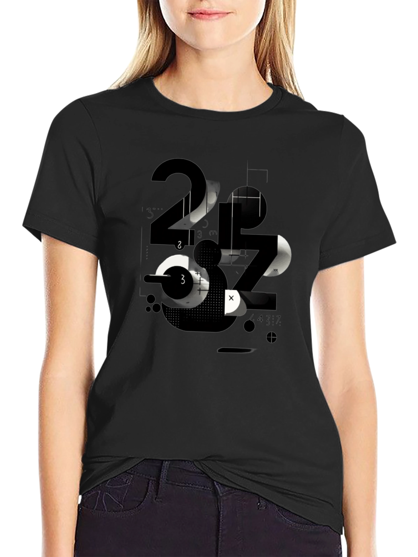 Abstract Graphic Print Mens Black T-Shirt