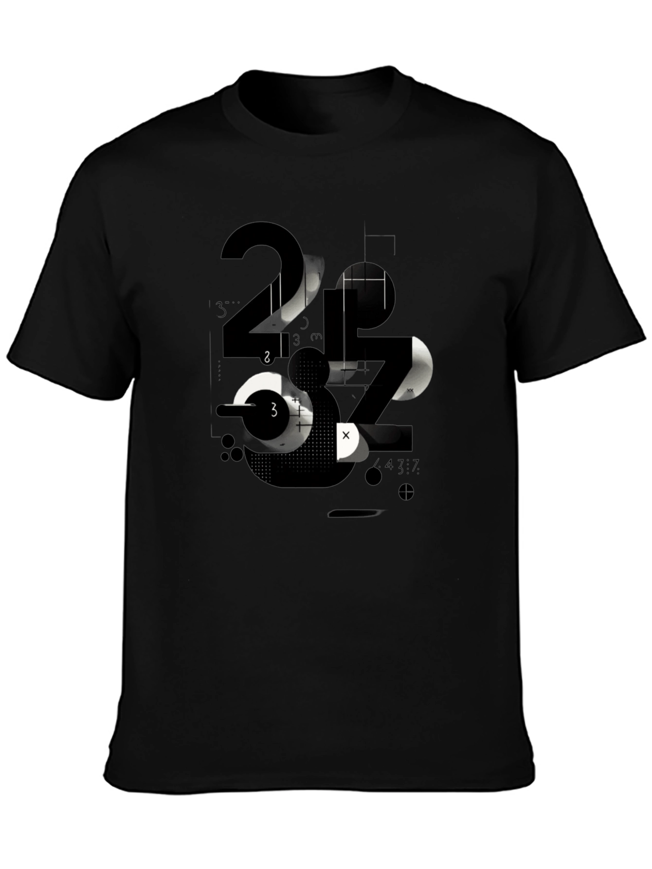 Abstract Graphic Print Mens Black T-Shirt