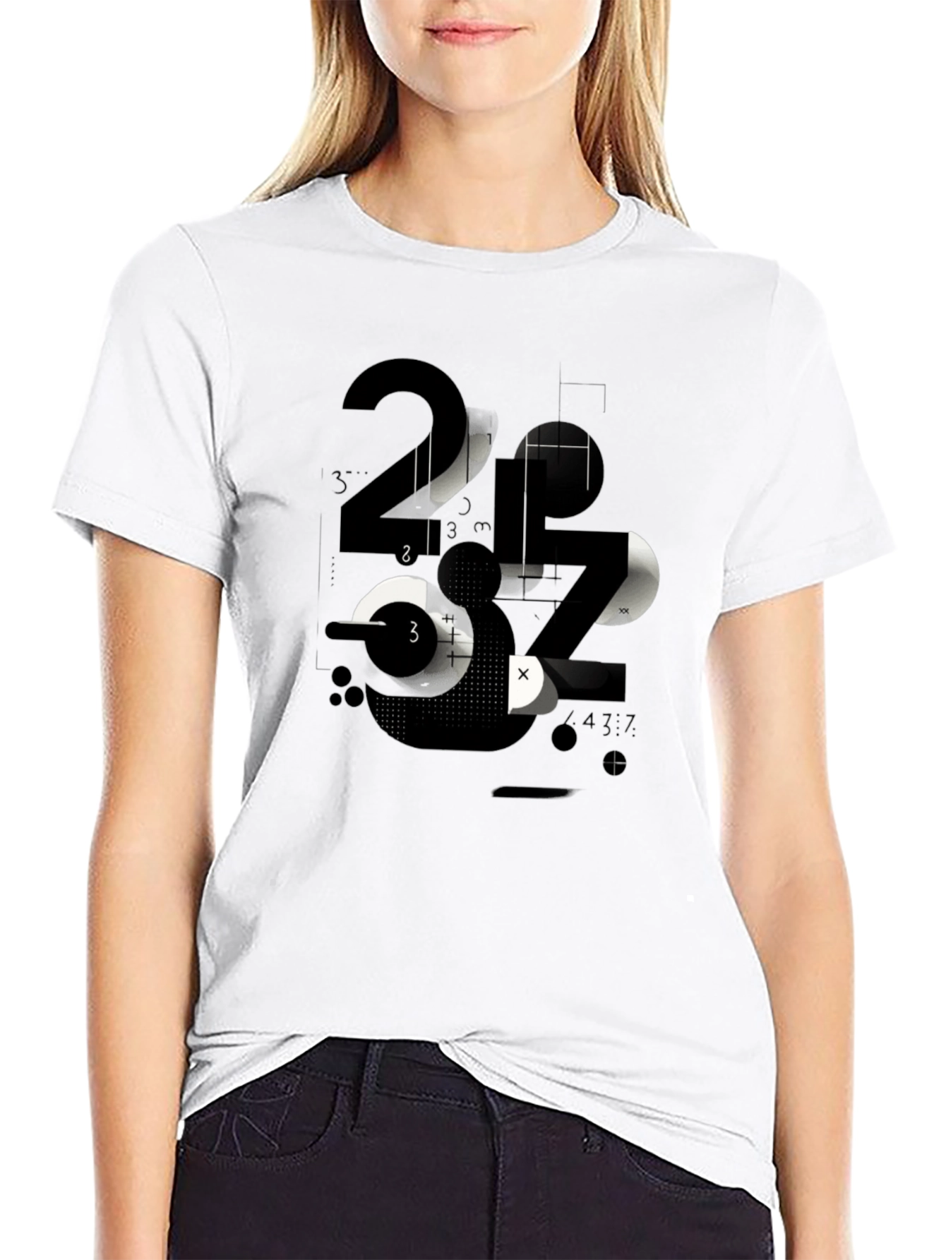Abstract Graphic Print Mens Black T-Shirt