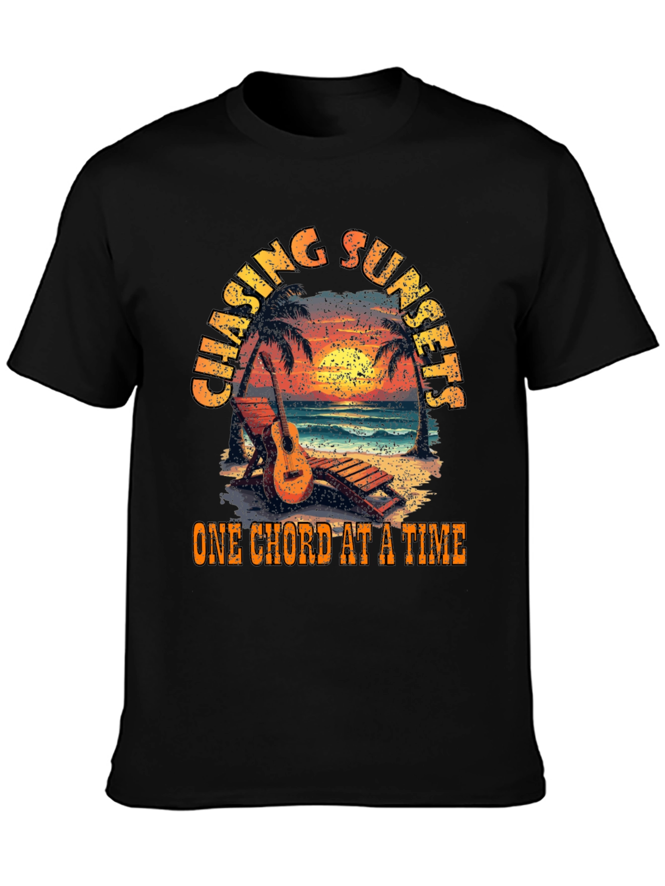 Chasing Sunsets Guitar T-Shirt