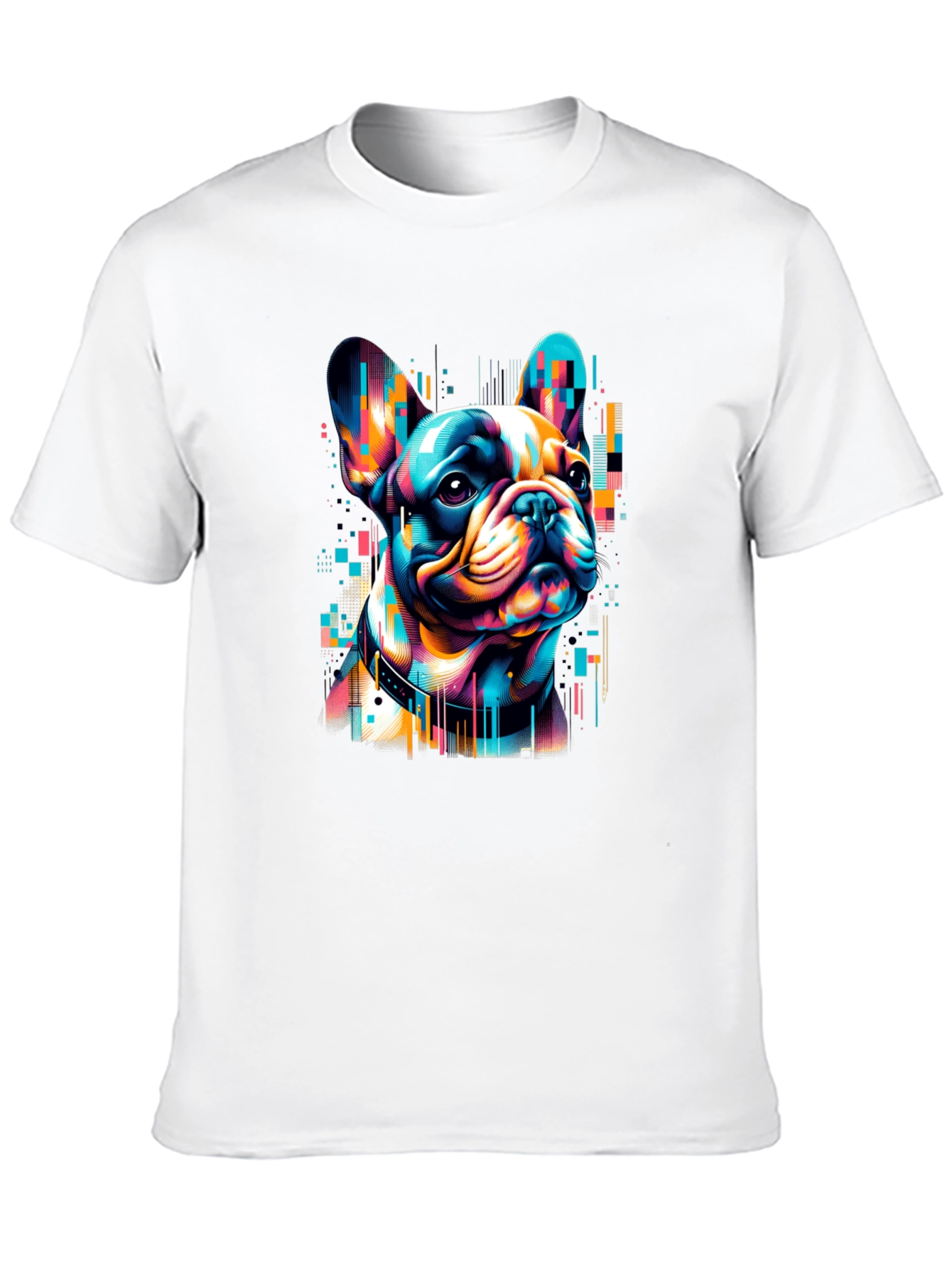 Vibrant French Bulldog Graphic Black T-Shirt